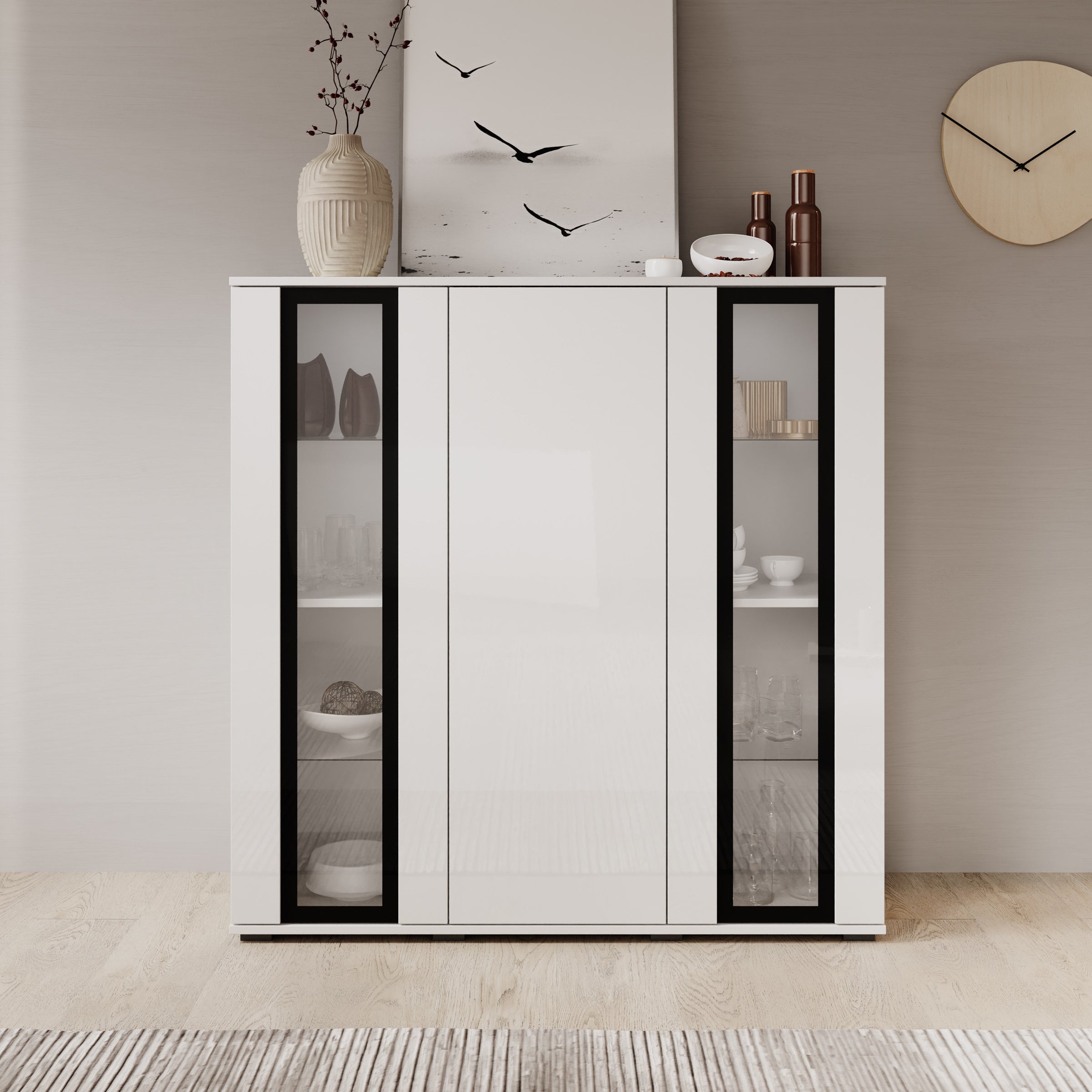 Verity 7 - Dressoir - Wit hoogglans - 120x40x103 cm