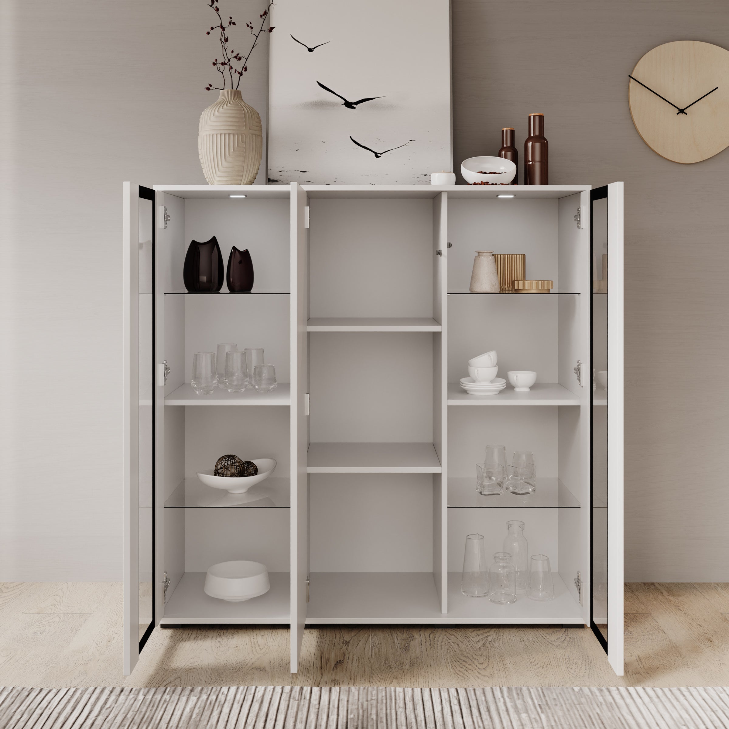 Verity 7 - Dressoir - Wit hoogglans - 120x40x103 cm