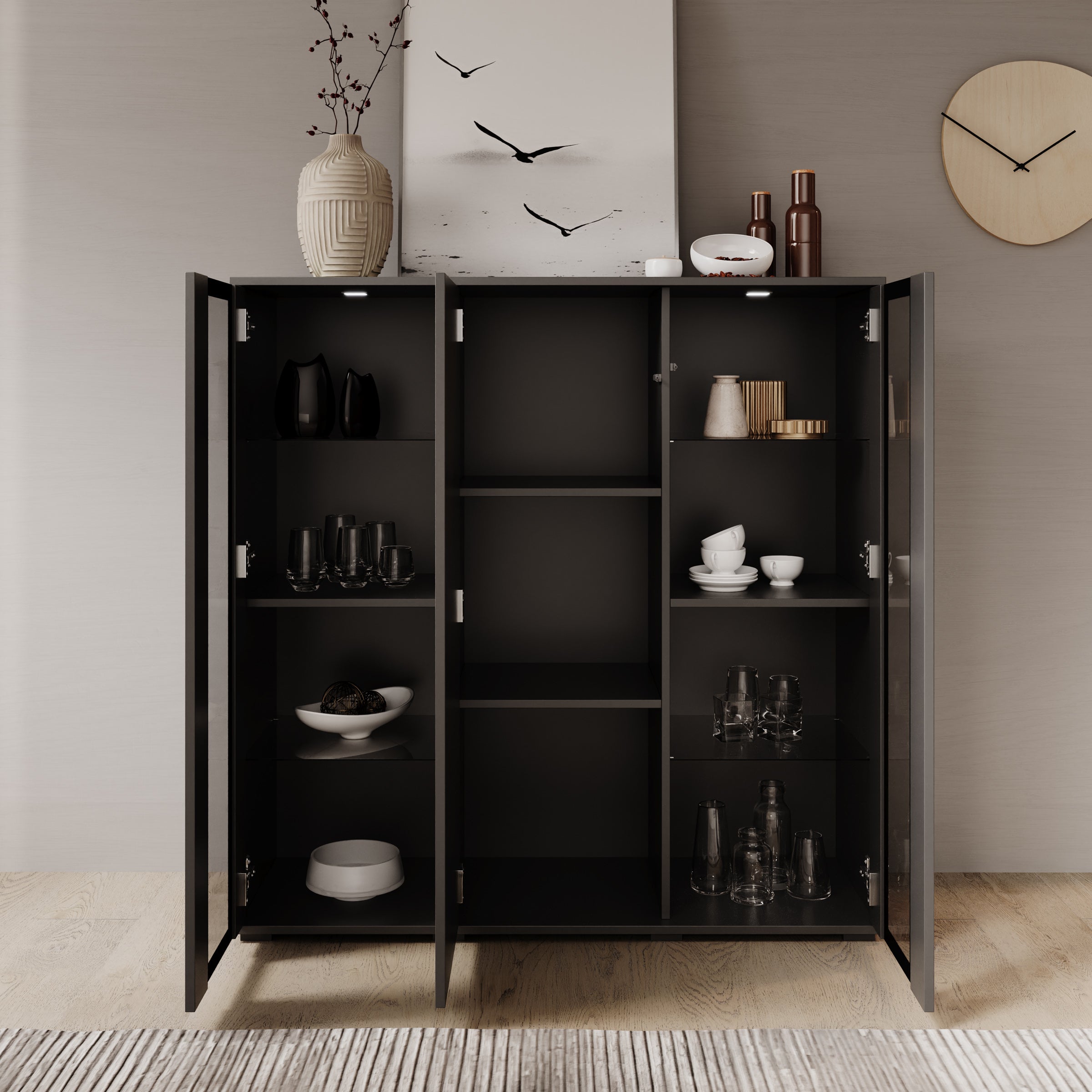 Verity 7 - Dressoir - Zwart - 120x40x103 cm