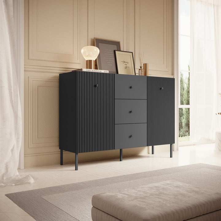 Vermont - Dressoir - Antraciet - 135x42x98 cm