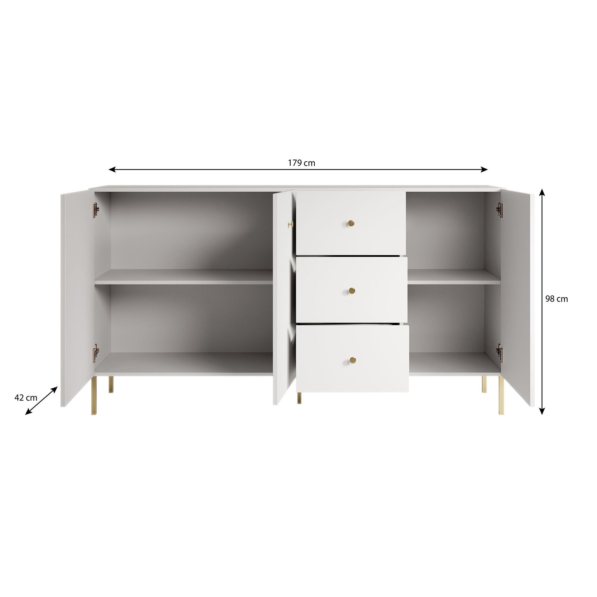 Vermont - Dressoir - Antraciet - 180x42x98 cm