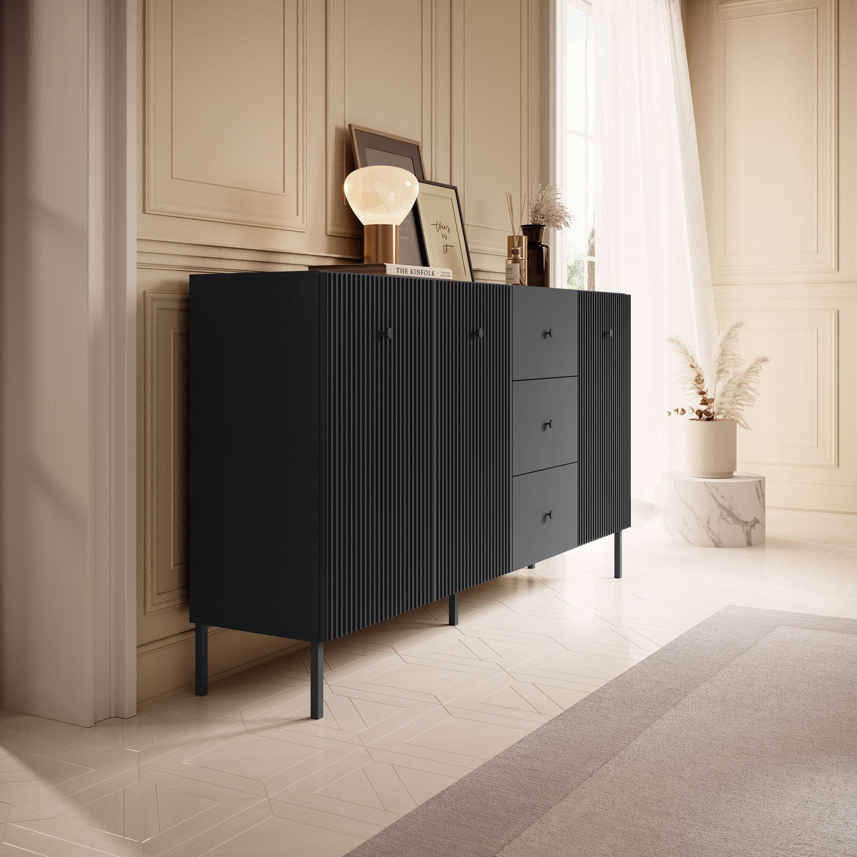 Vermont - Dressoir - Antraciet - 180x42x98 cm