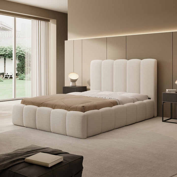 Vesna - Tweepersoonsbed - Teddystof beige - 140x200 cm