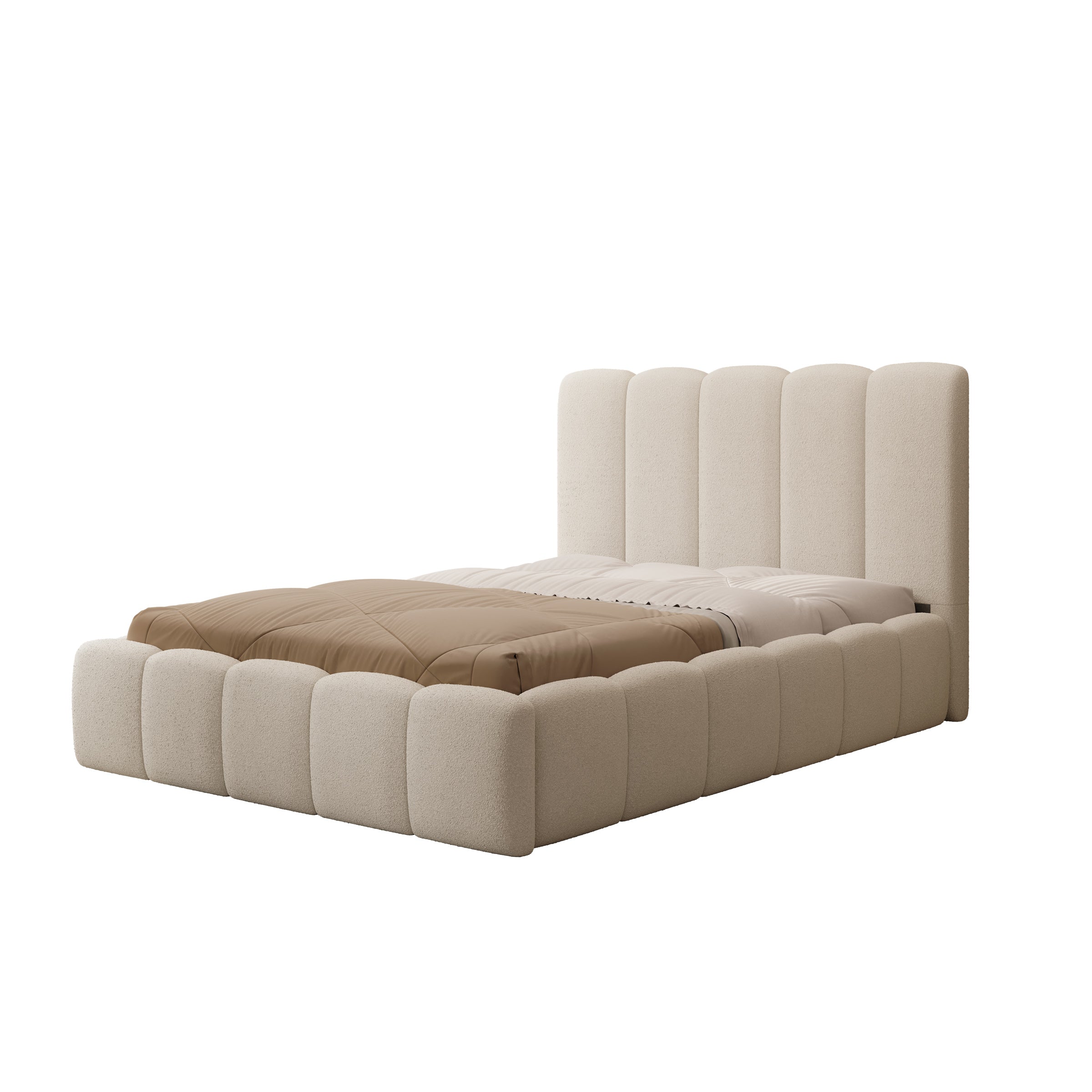 Vesna - Tweepersoonsbed - Teddystof beige - 140x200 cm