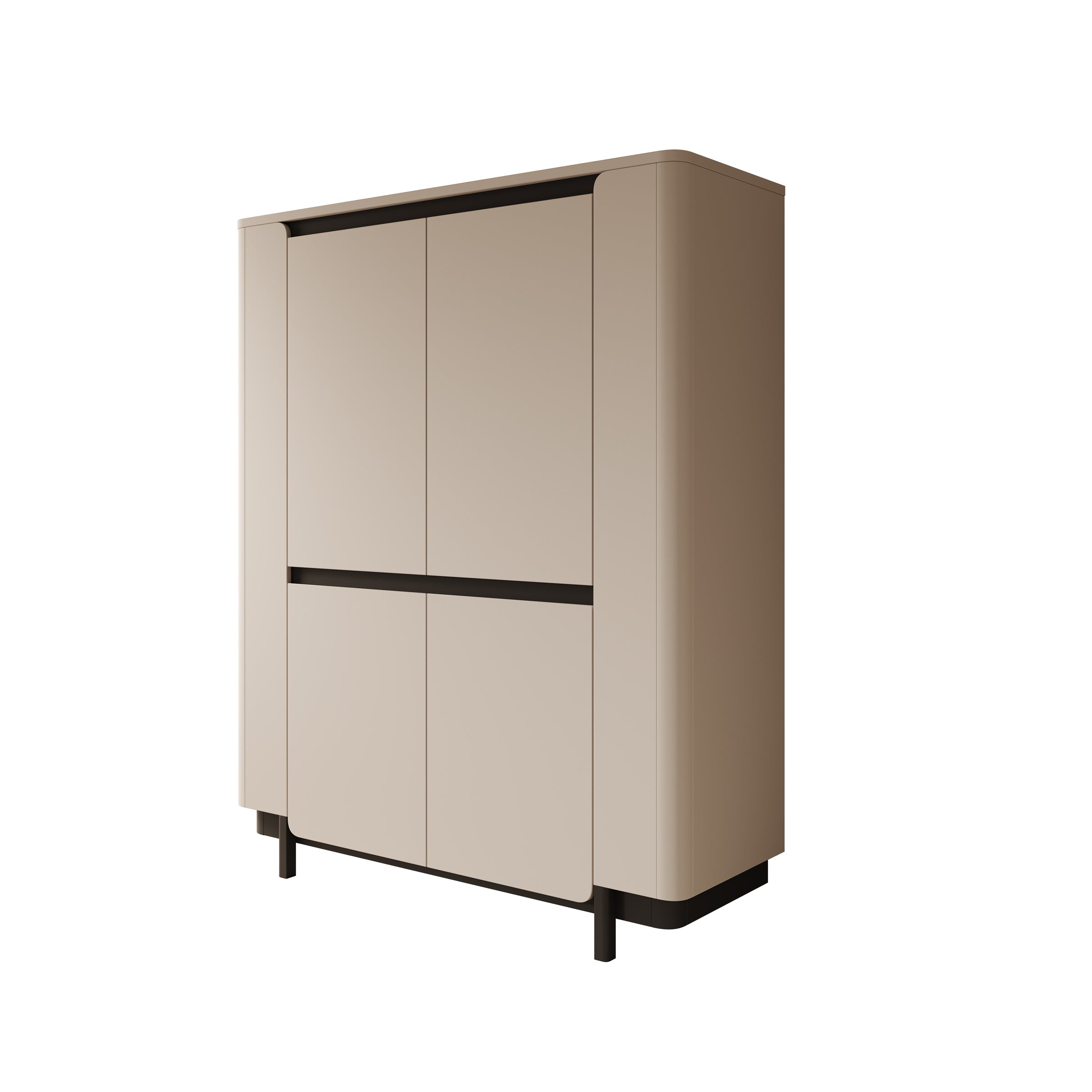 Vexon - Dressoir - Beige/Zwart - 130x45x161 cm