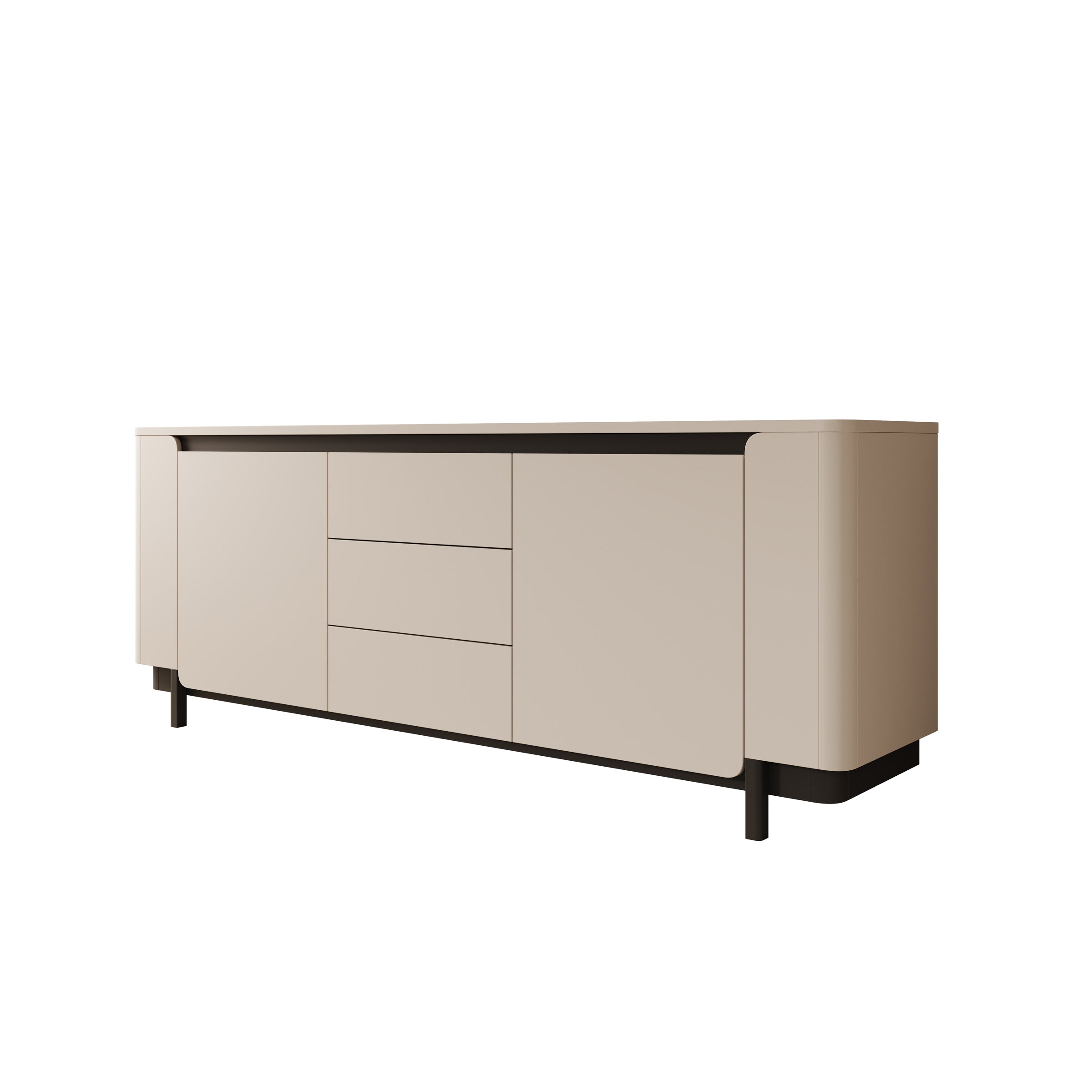 Vexon - Dressoir met lades  - Beige/Zwart - 205x45x78 cm
