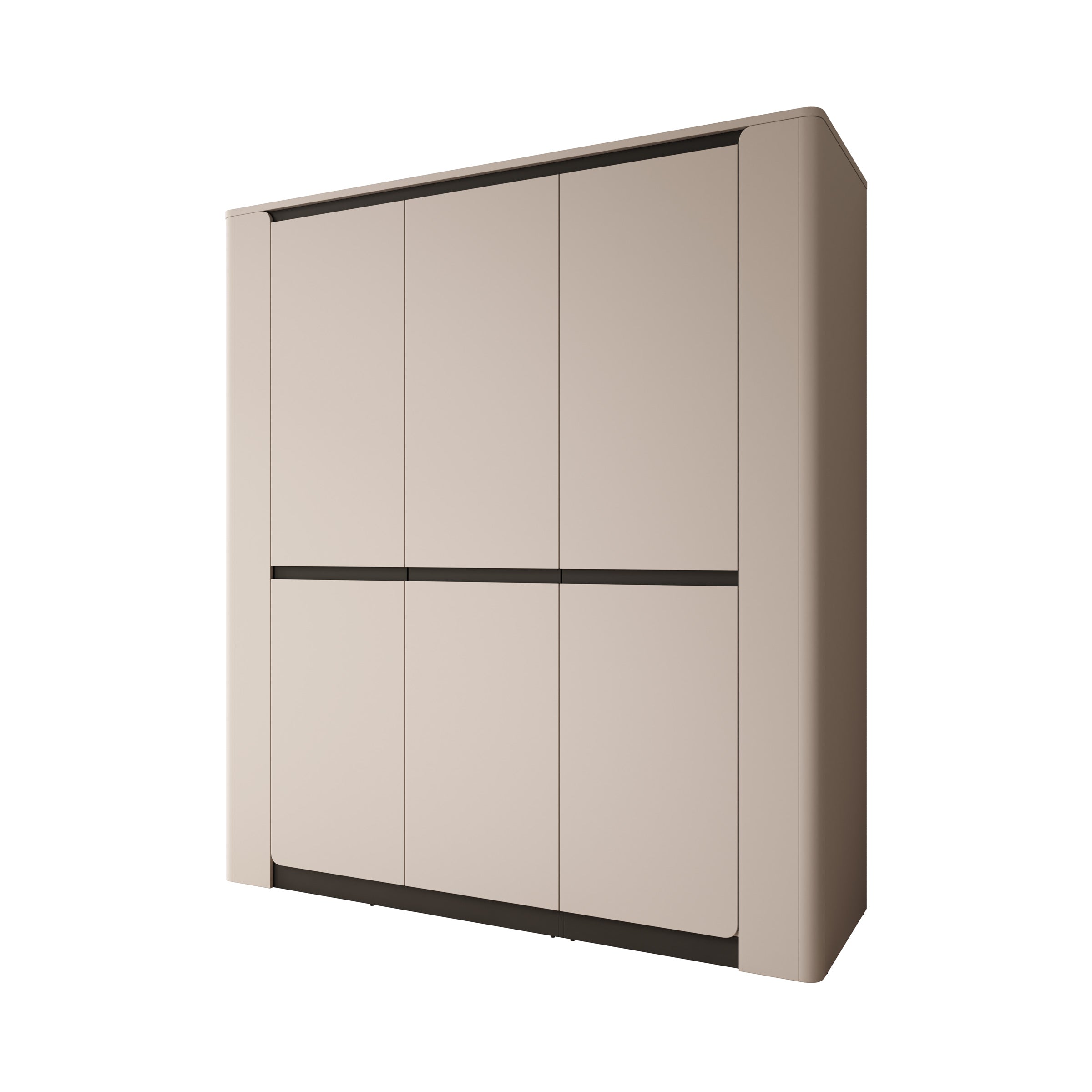 Vexon - Kledingkast met 3 deuren - Beige/Zwart - 190x63x214 cm
