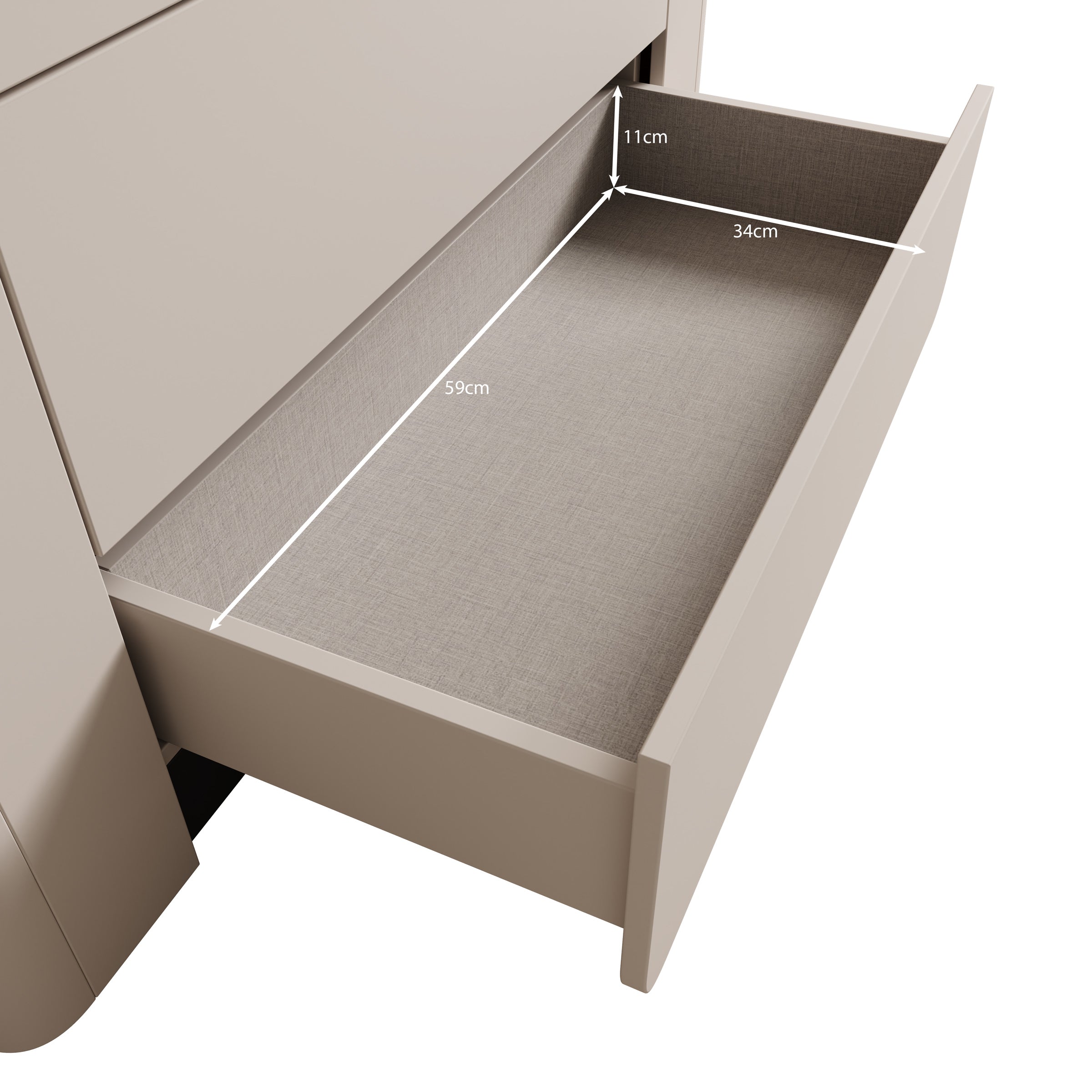 Vexon - Ladekast - Beige/Zwart - 111x45x78 cm