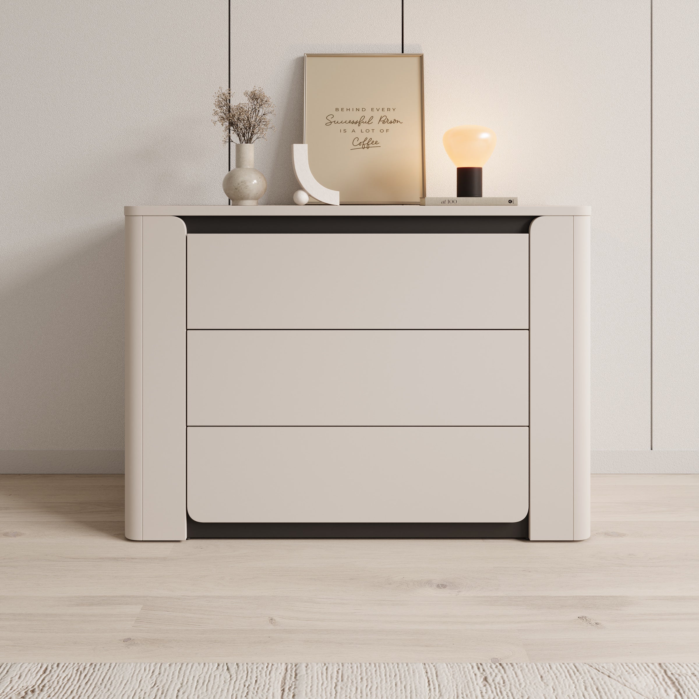 Vexon - Ladekast - Beige/Zwart - 111x45x78 cm