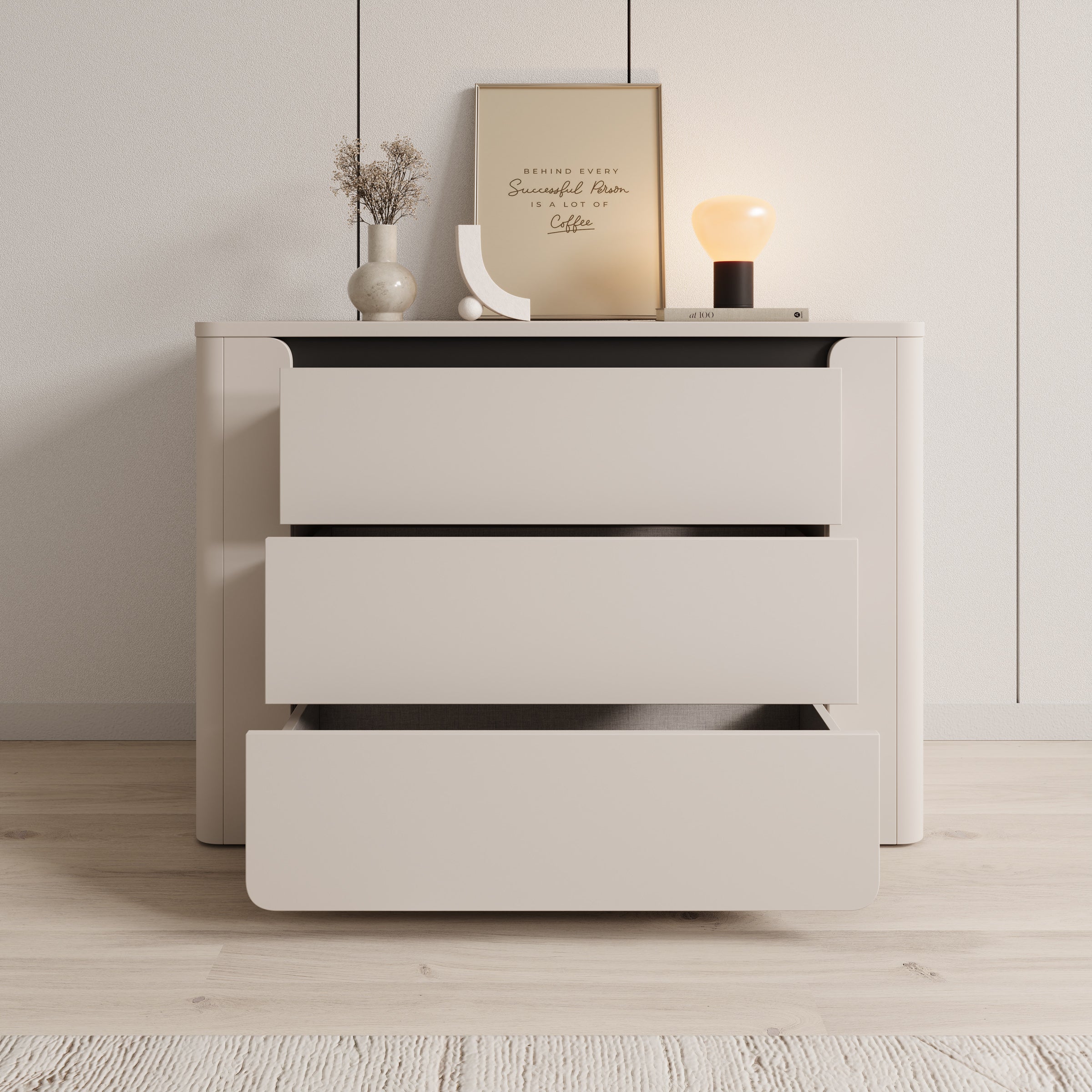 Vexon - Ladekast - Beige/Zwart - 111x45x78 cm