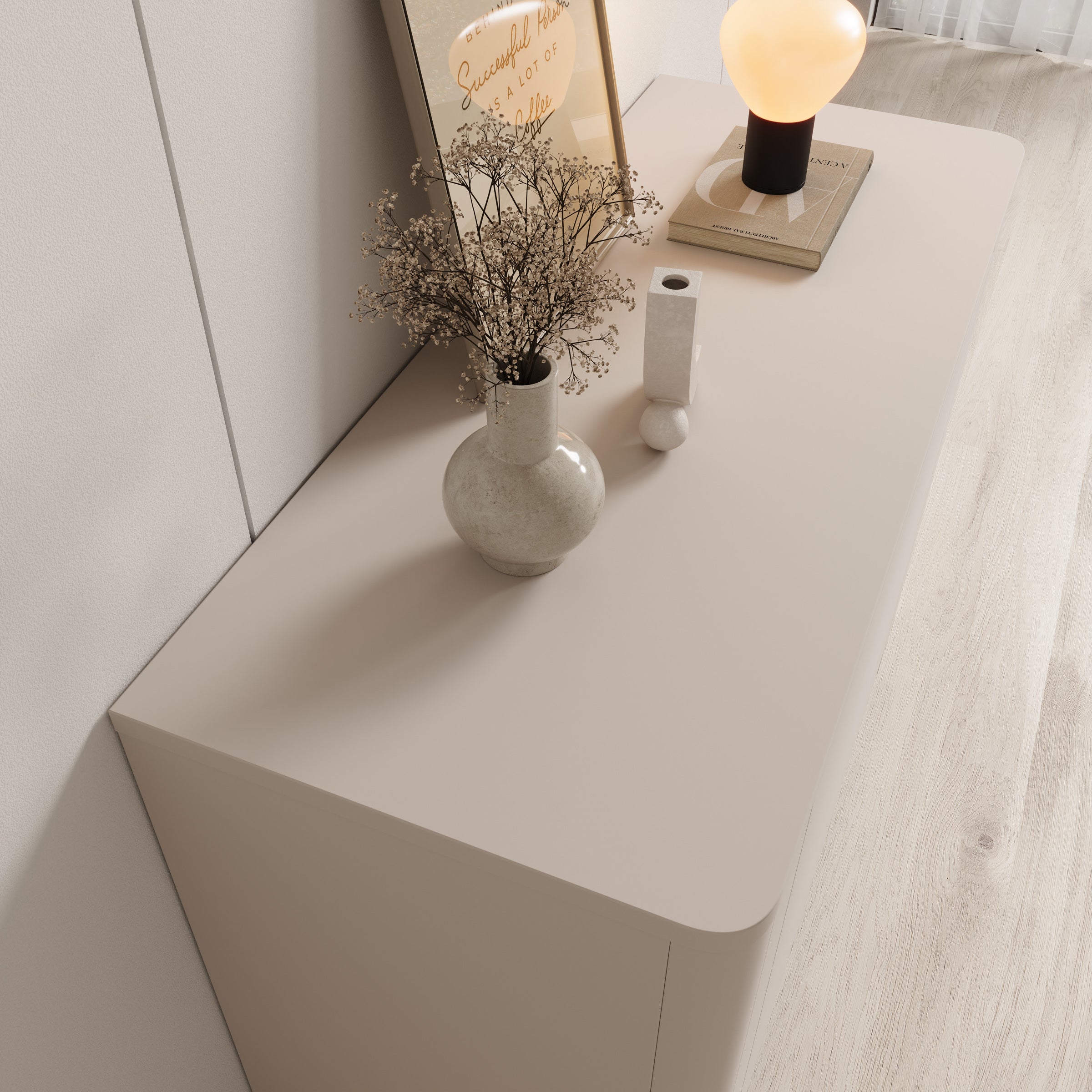 Vexon - Ladekast - Beige/Zwart - 111x45x78 cm