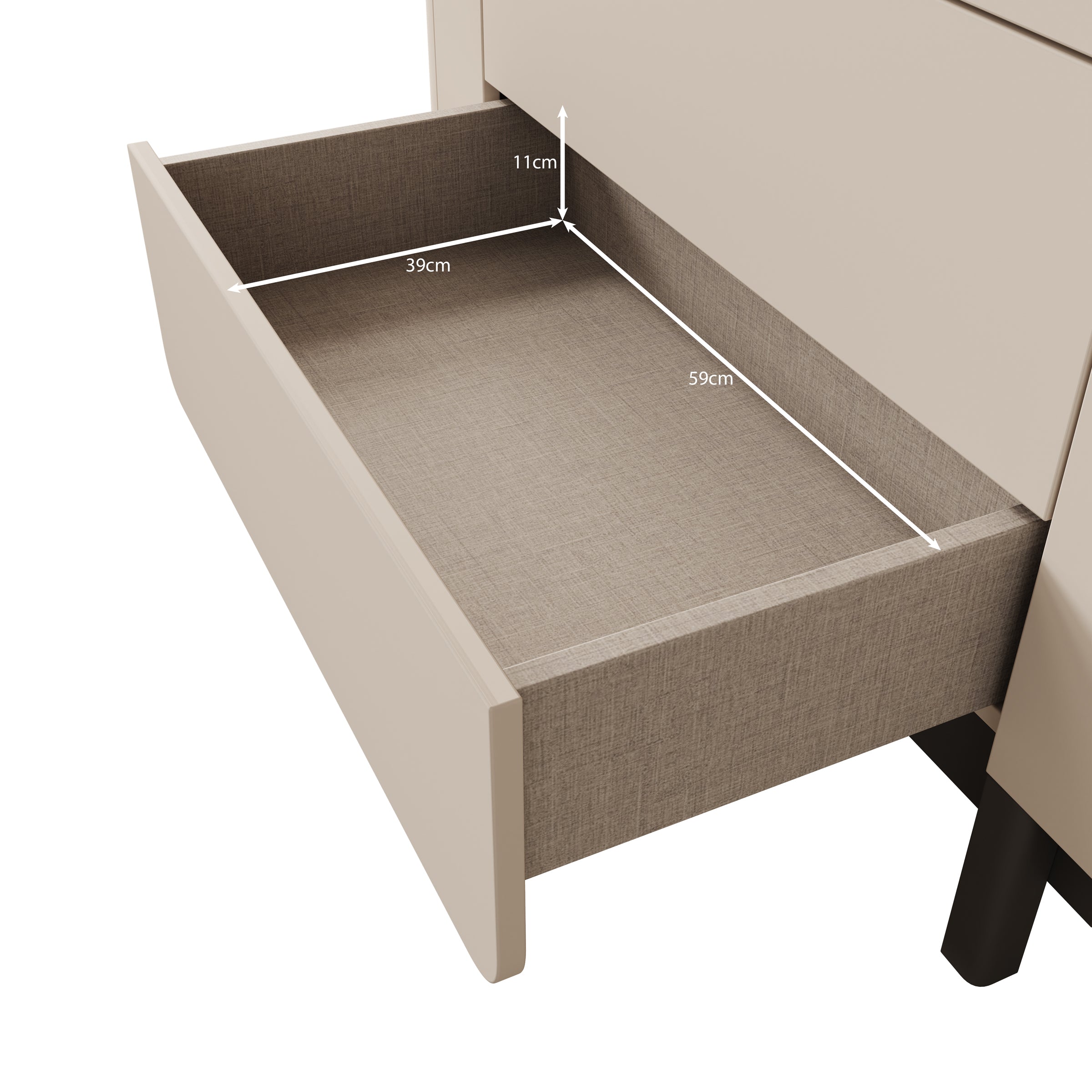 Vexon - Ladekast - Beige/Zwart - 96x45x78 cm