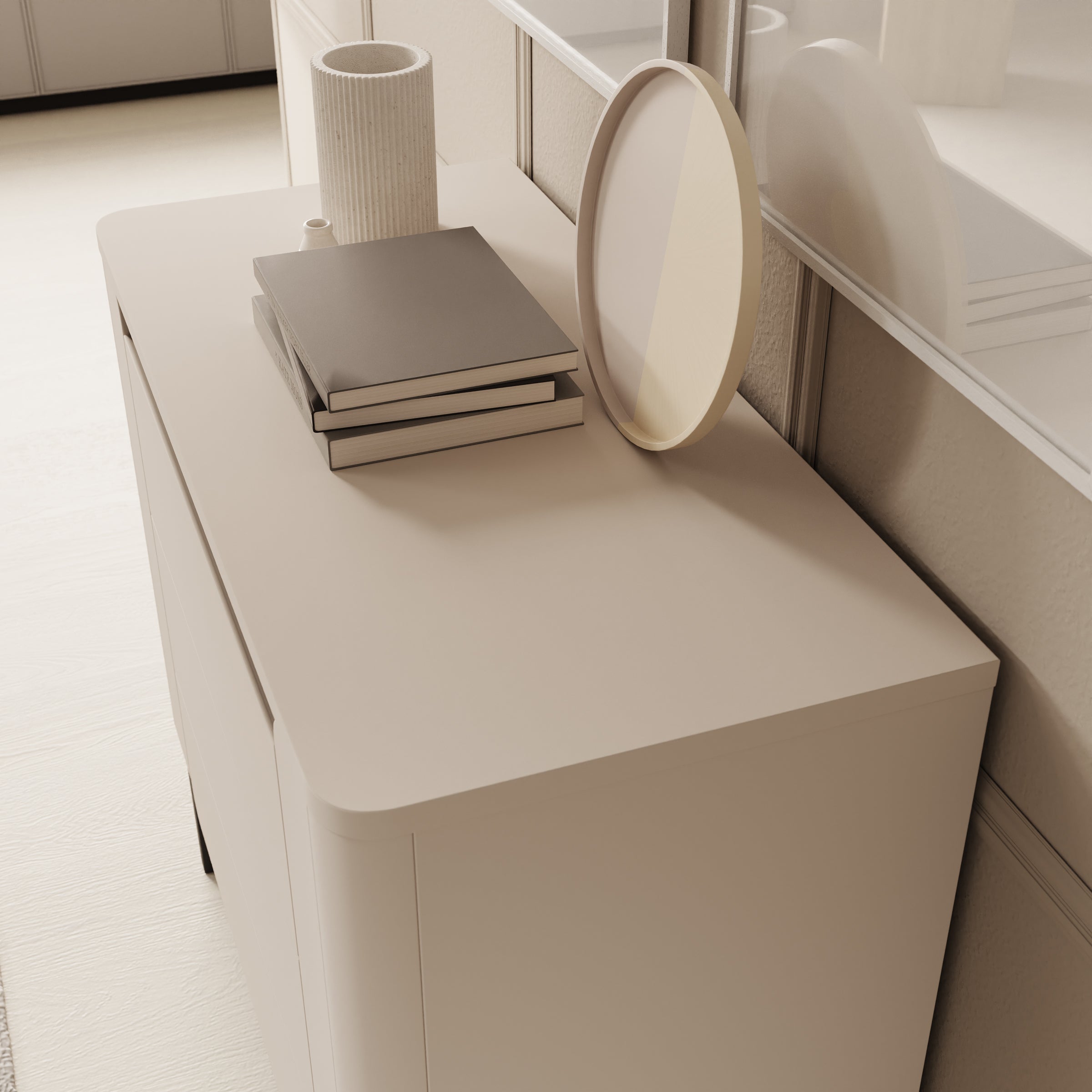 Vexon - Ladekast - Beige/Zwart - 96x45x78 cm