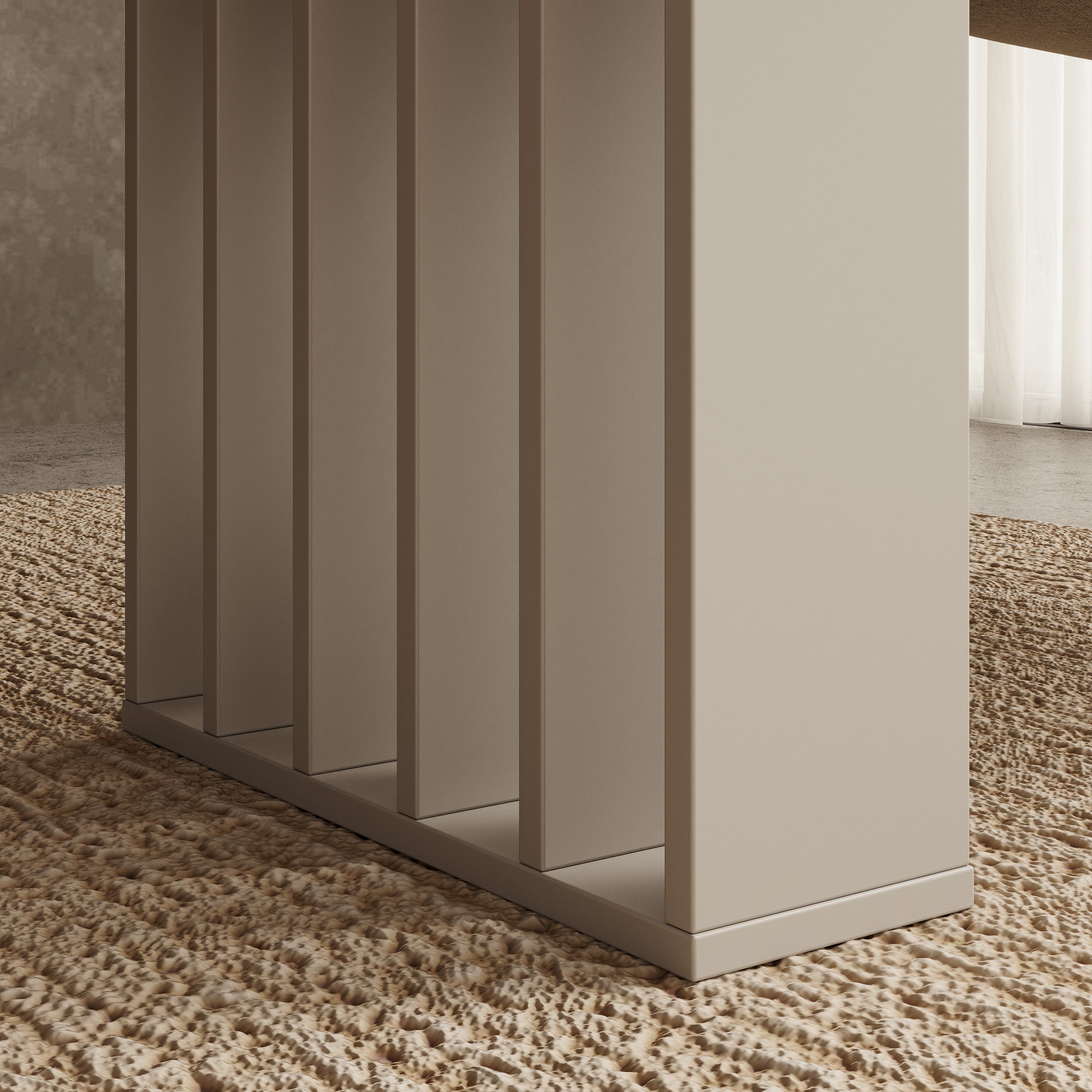 Veyra - Eetkamertafel  - Uitschuifbaar - Beige - 160-240x80x75 cm