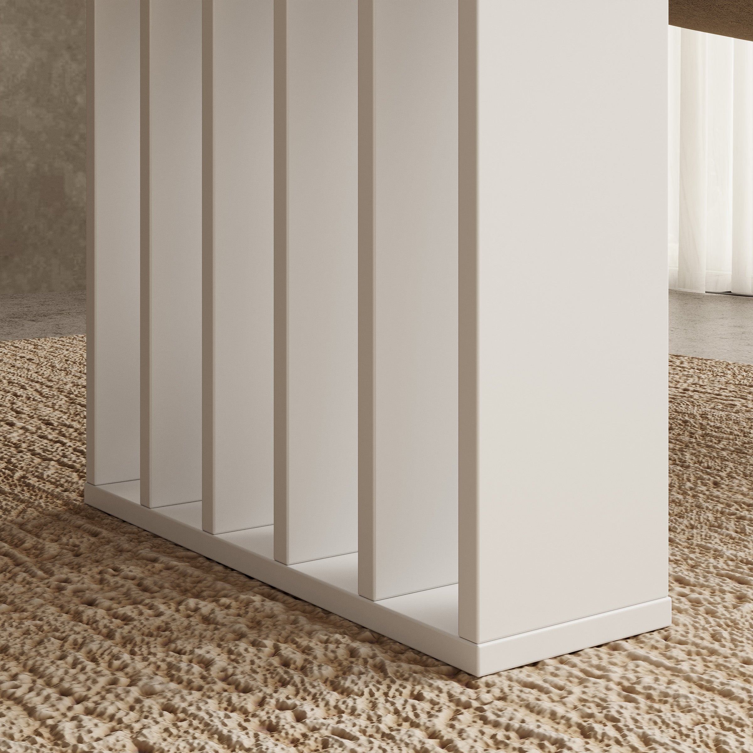 Veyra - Eetkamertafel - Uitschuifbaar - Wit marmerpatroon - 160-240x80x75 cm