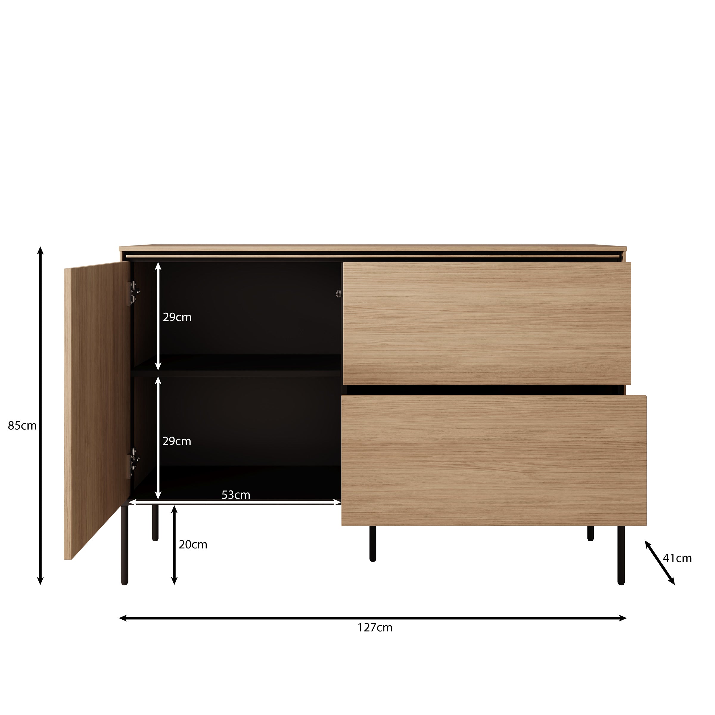 Vicious - Dressoir - Eiken - 127x41x85 cm