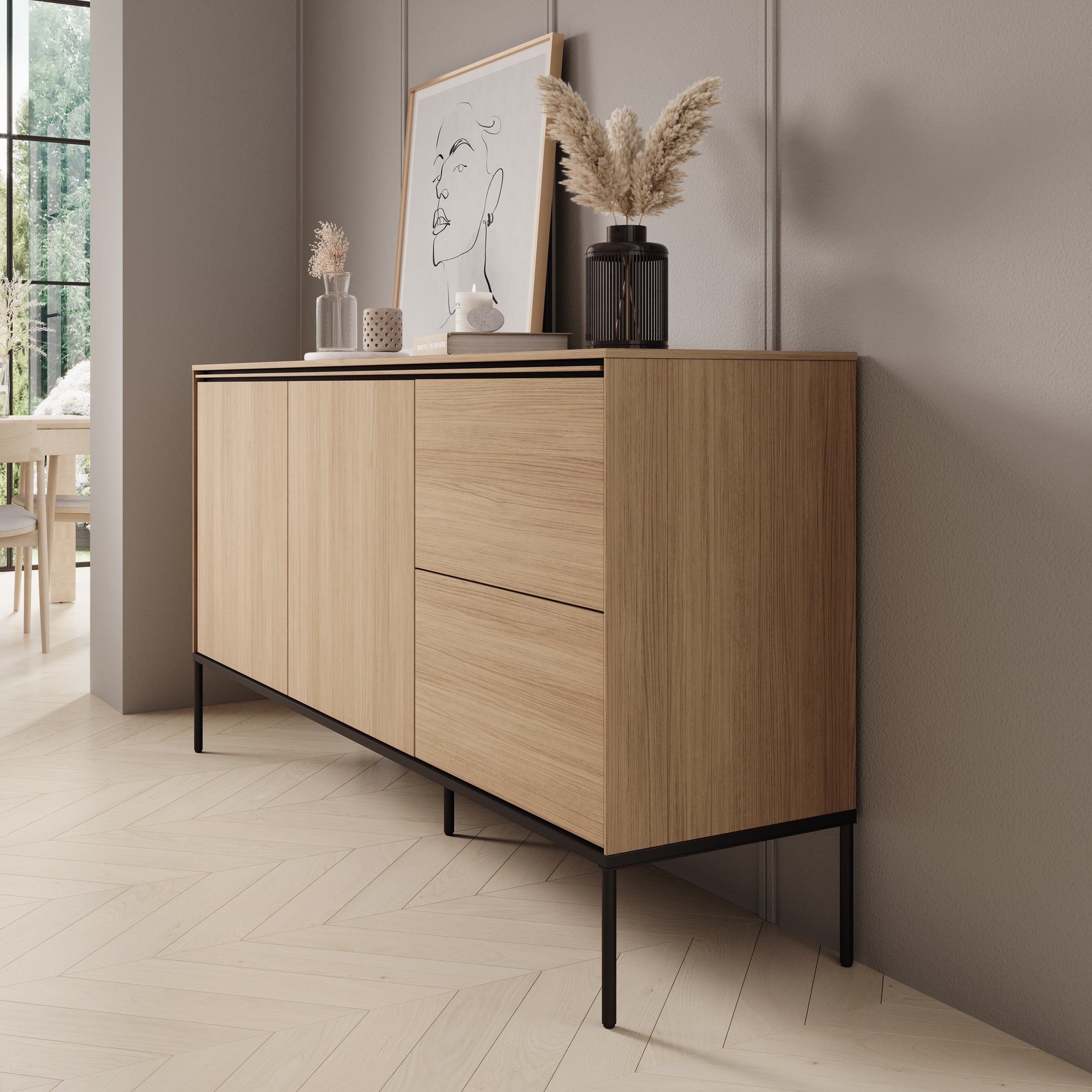 Vicious - Dressoir - Eiken - 167x41x85 cm