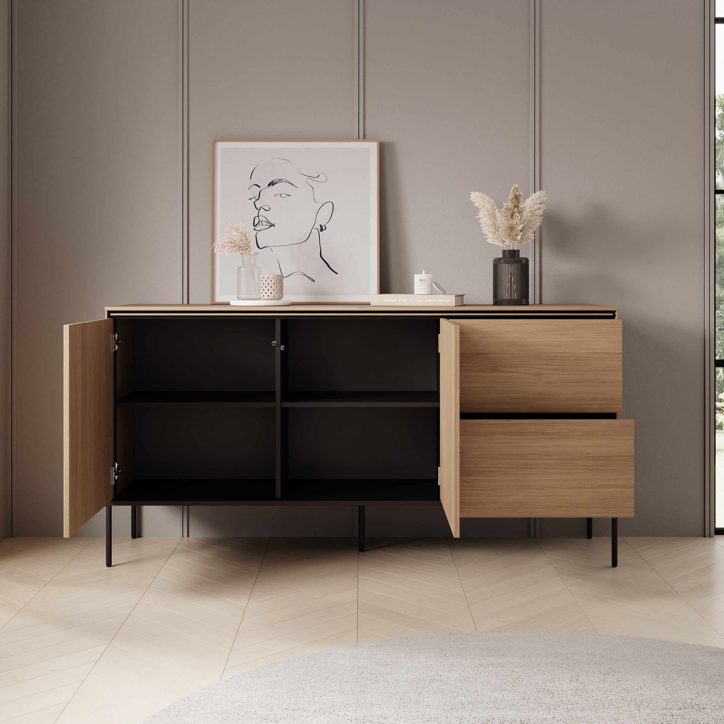 Vicious - Dressoir - Eiken - 167x41x85 cm