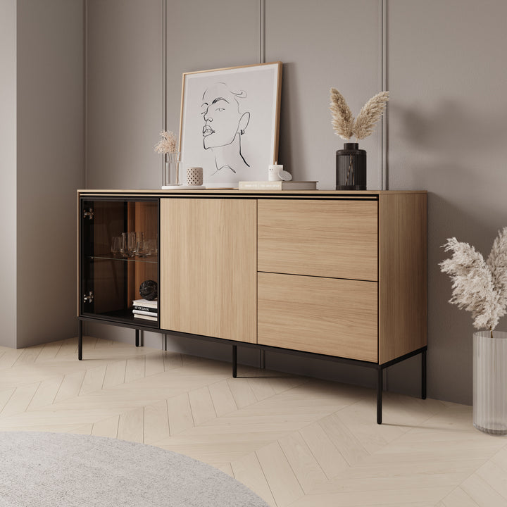 Vicious - Dressoir met LED - Eiken - 167x41x85 cm