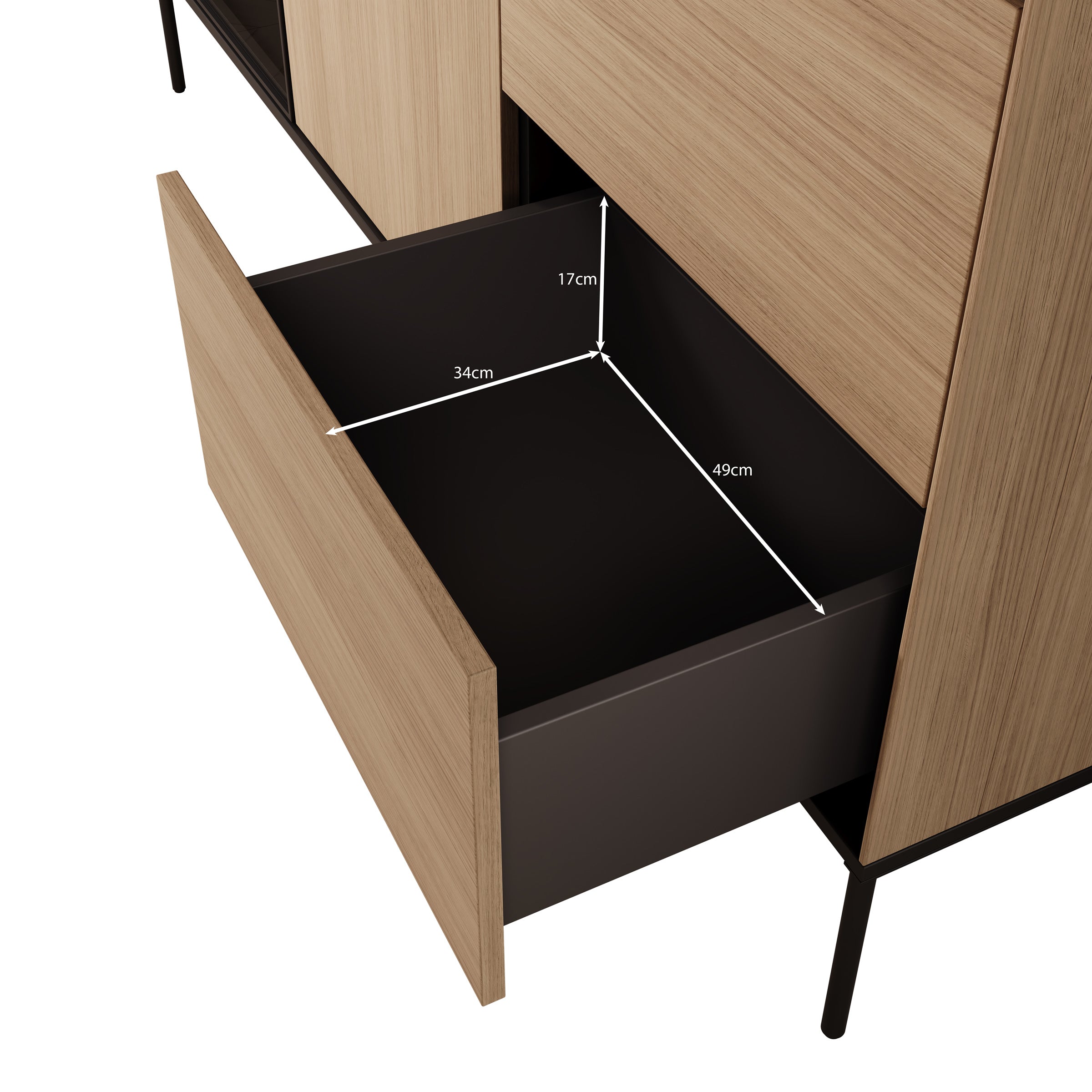 Vicious - Dressoir met LED - Eiken - 167x41x85 cm