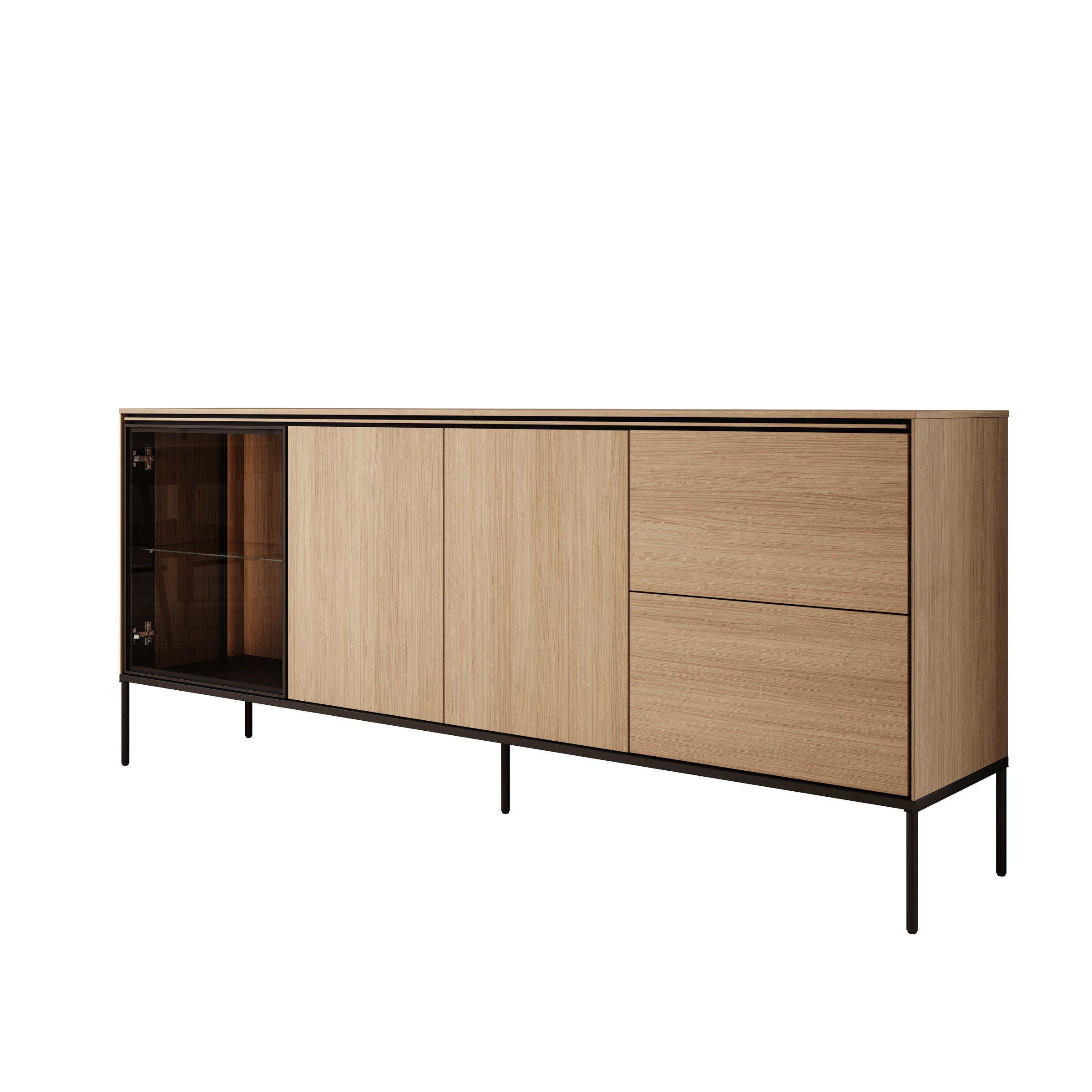 Vicious - Dressoir met LED - Eiken - 201x41x85 cm