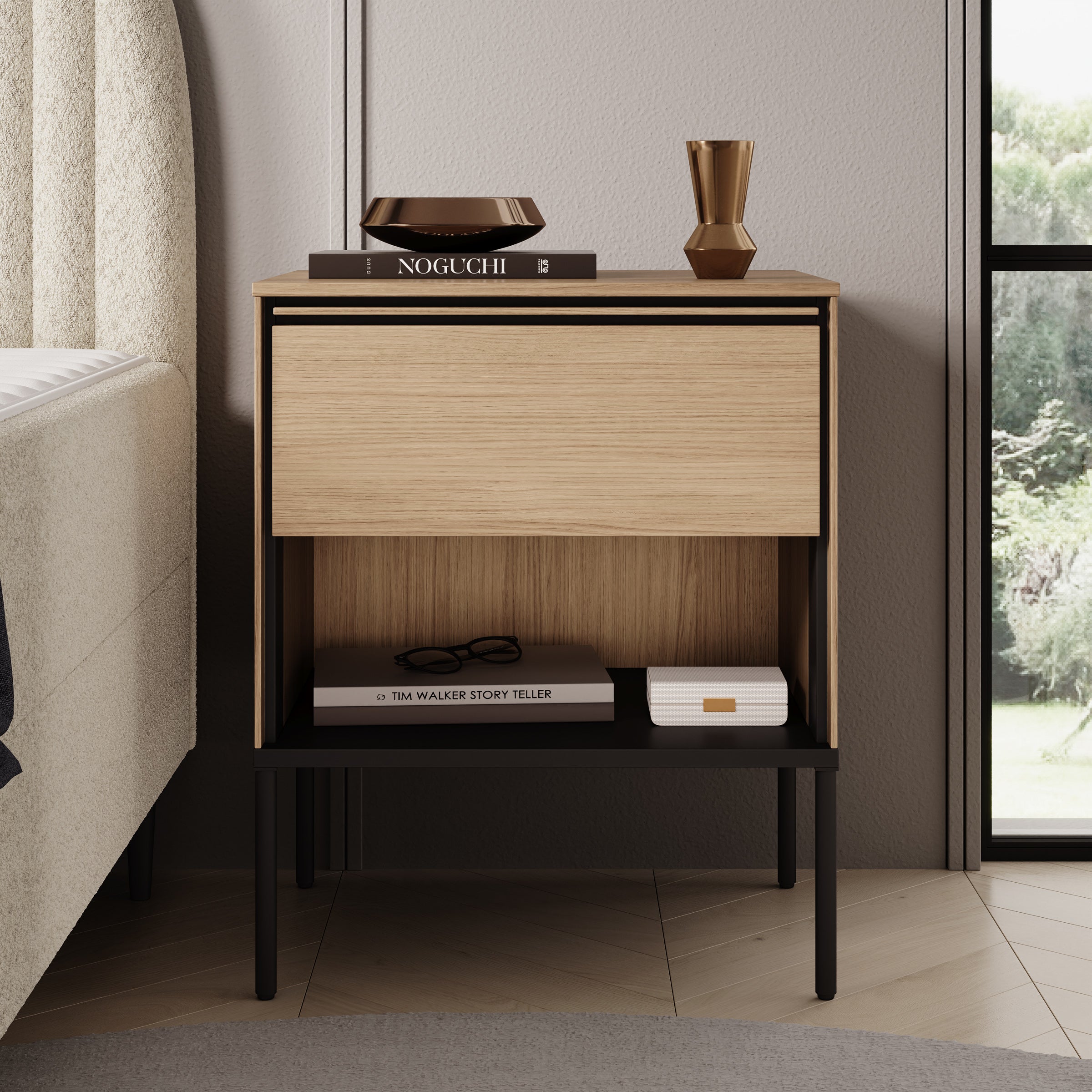 Vicious - Nachtkastje - Eiken - 51x41x62 cm