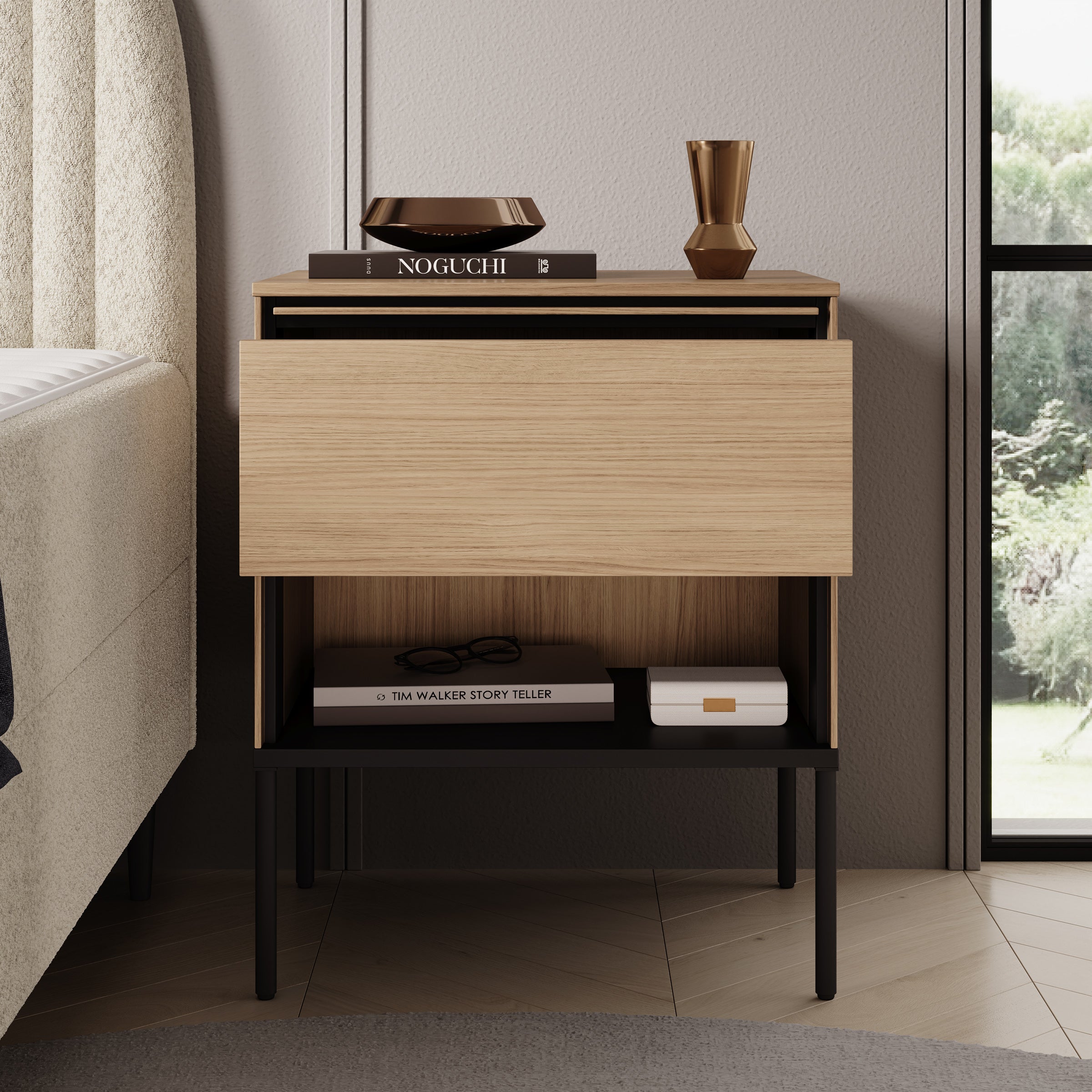 Vicious - Nachtkastje - Eiken - 51x41x62 cm