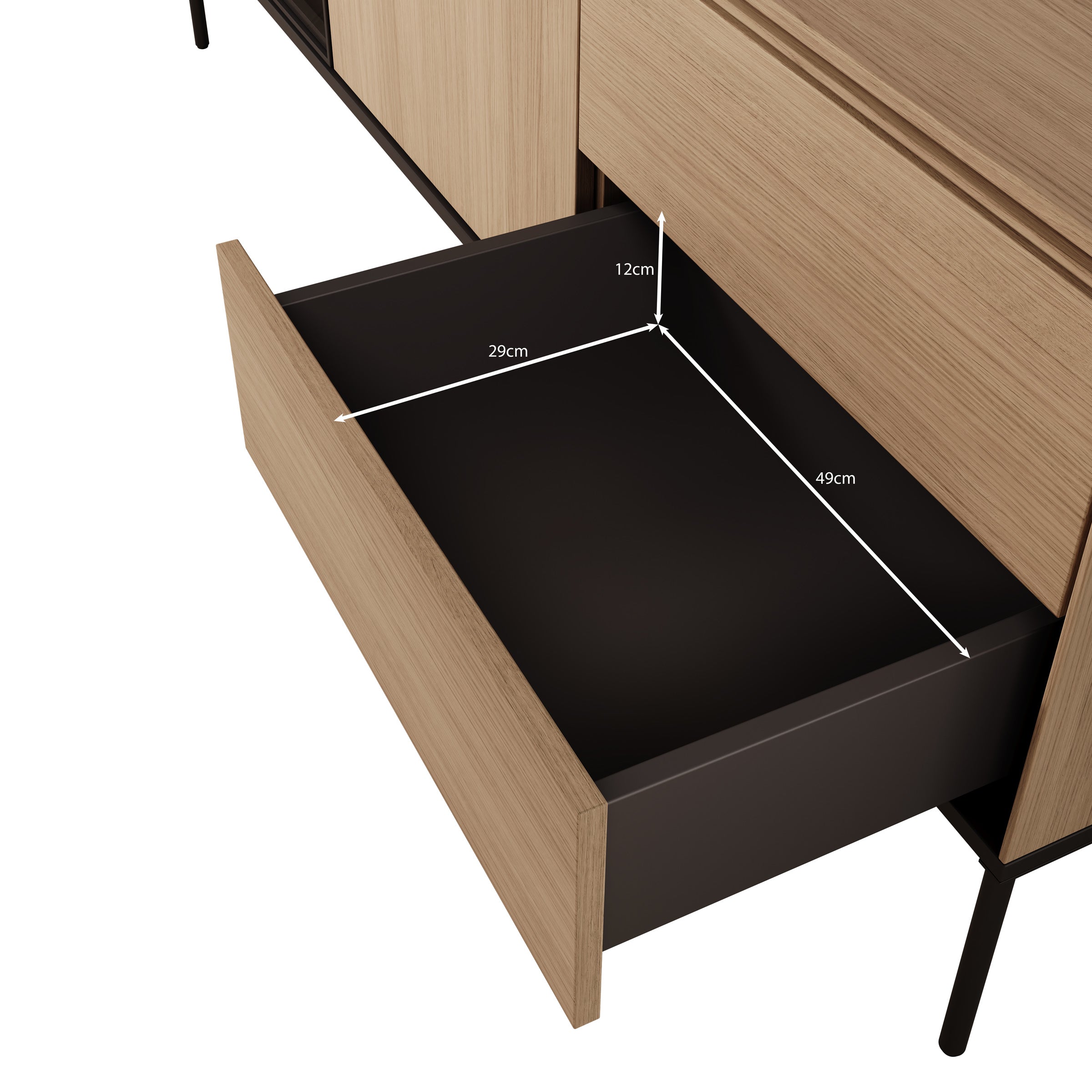 Vicious - TV-Meubel met LED - Eiken - 167x41x62 cm