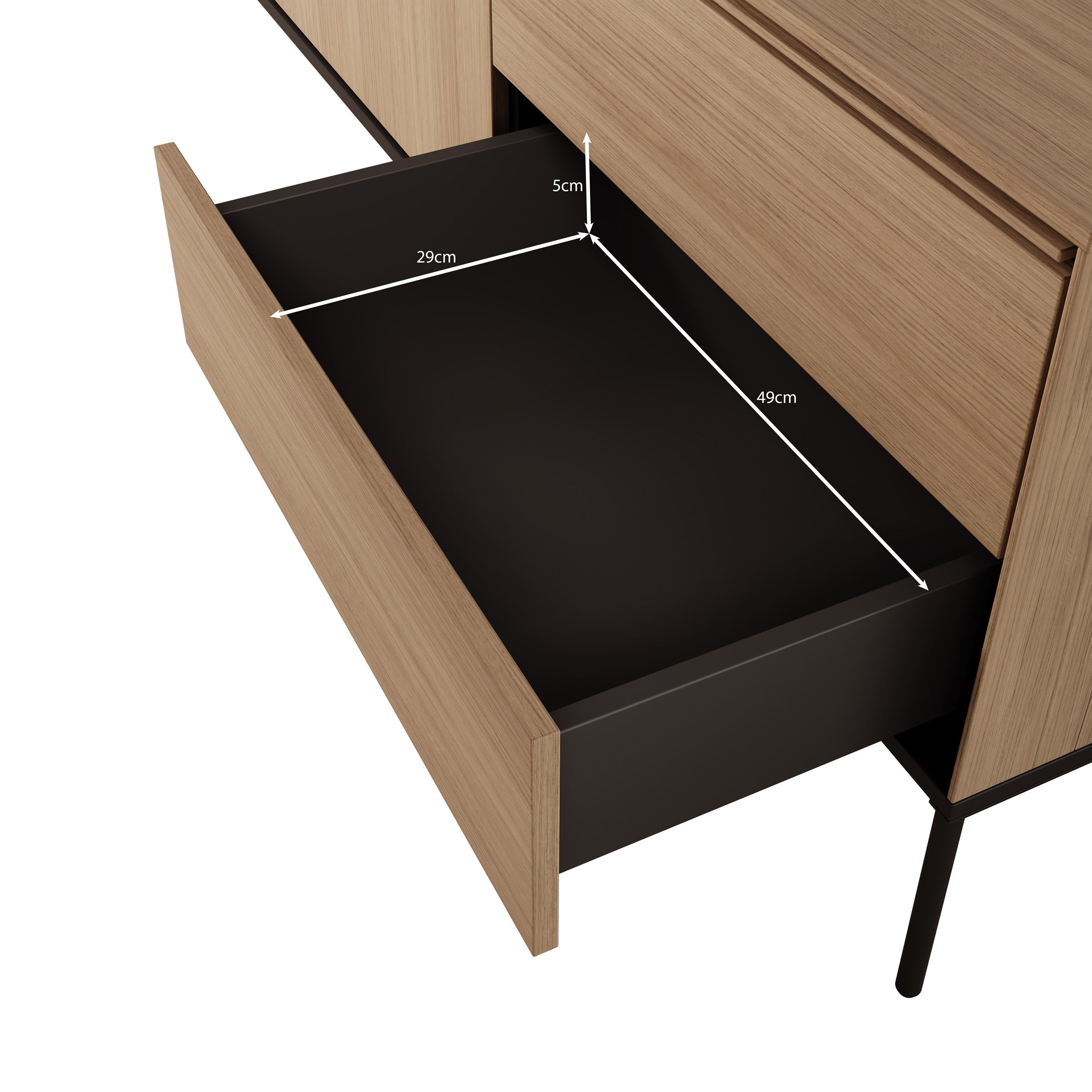 Vicious - TV-Meubel met LED - Eiken - 197x41x62 cm