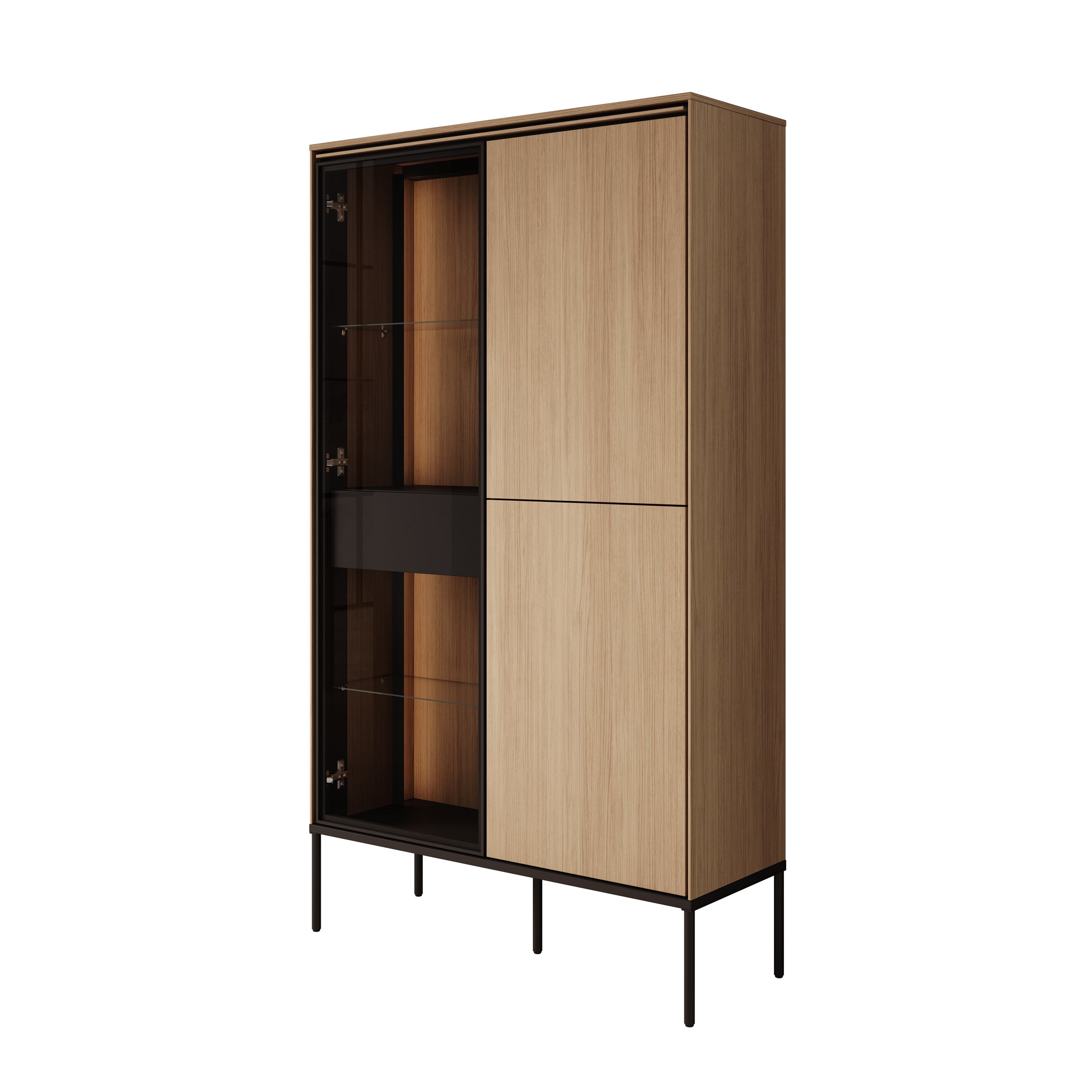 Vicious - Vitrinekast - Eiken - 91x34x158 cm