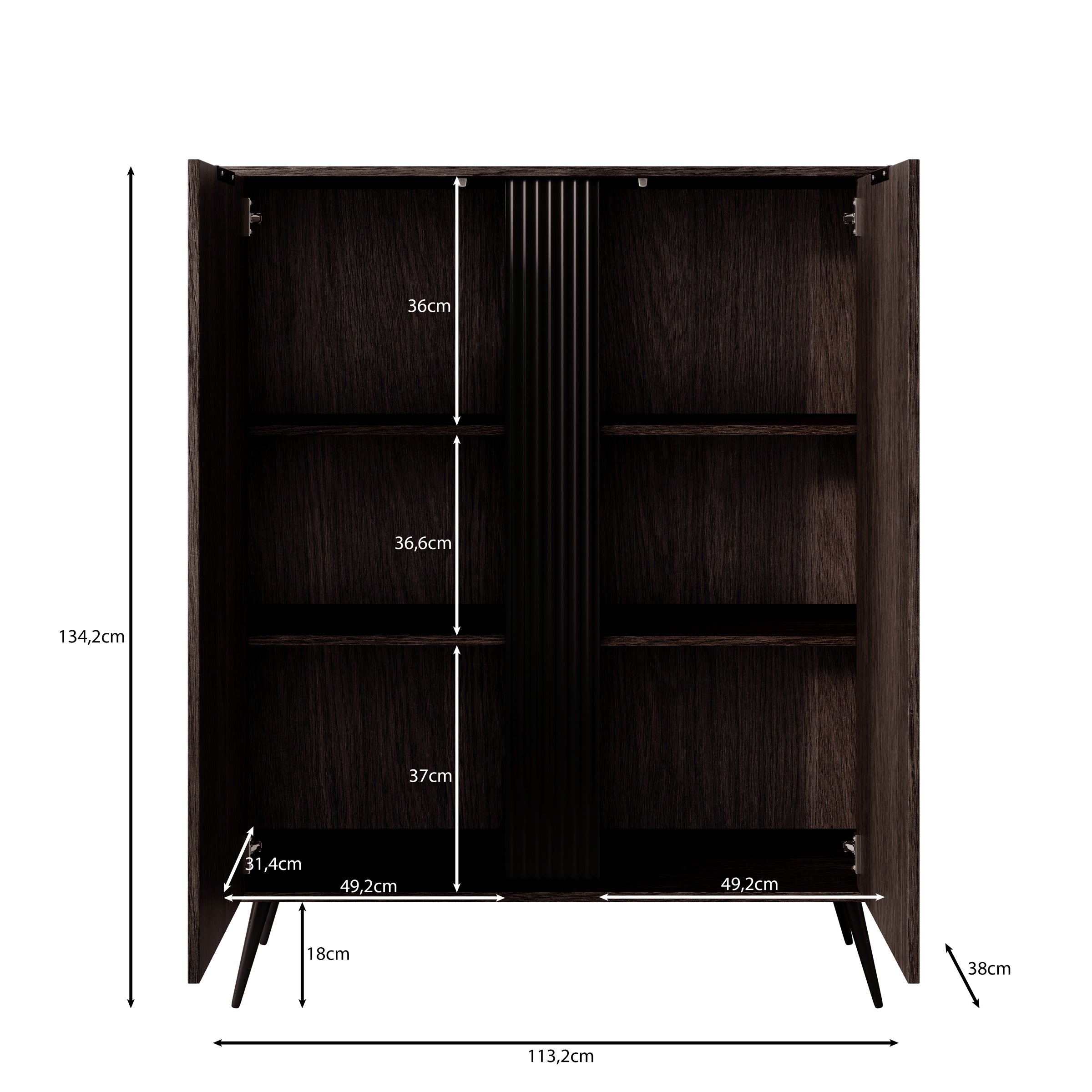 Victoria - Dressoir - Donker eiken - 113x38x134 cm