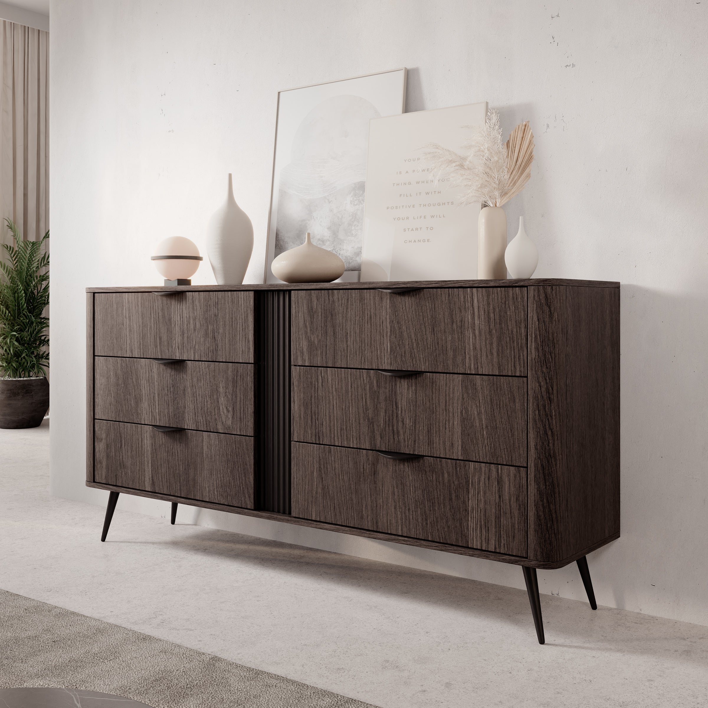 Victoria - Dressoir - Donker eiken - 163x38x81 cm