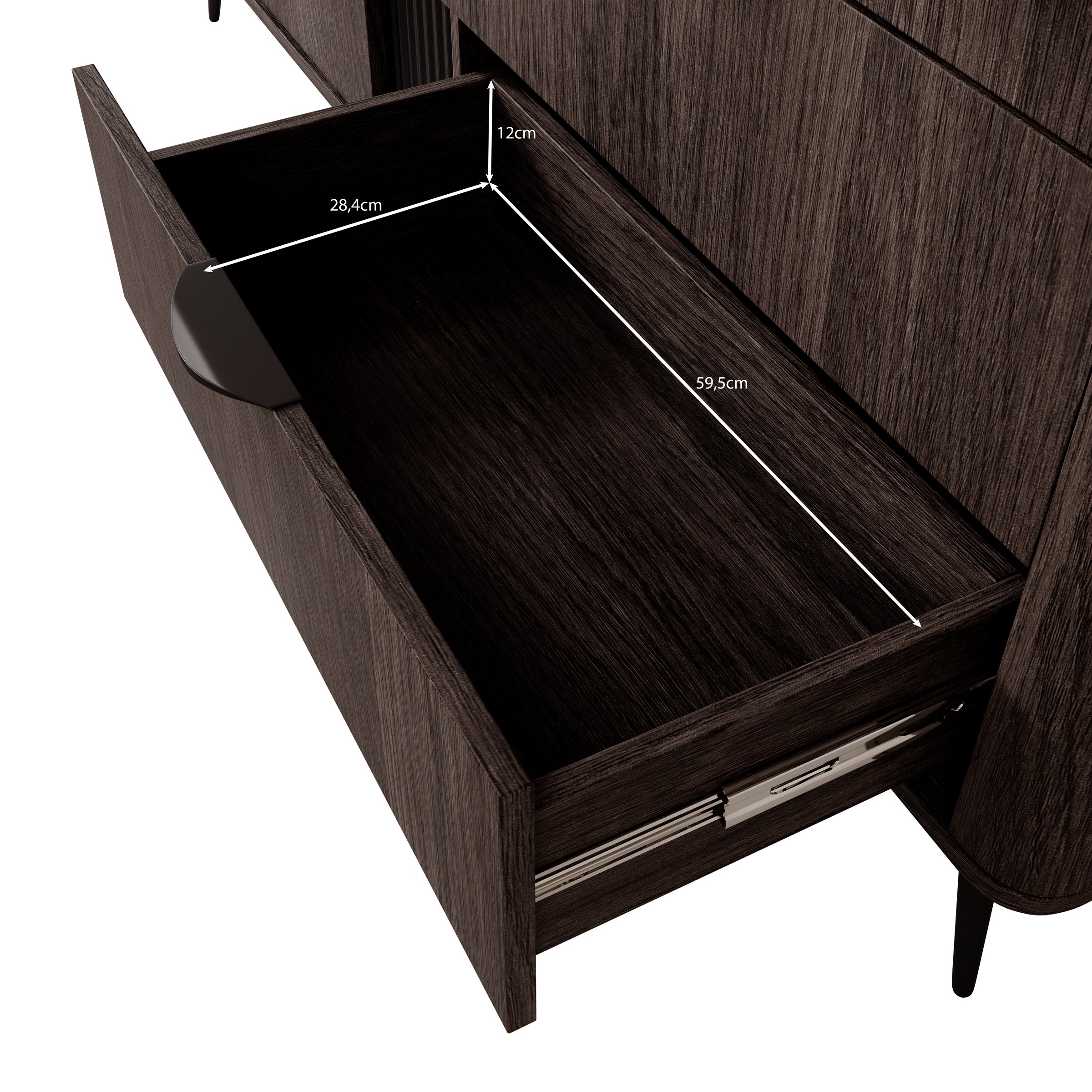 Victoria - Dressoir - Donker eiken - 163x38x81 cm