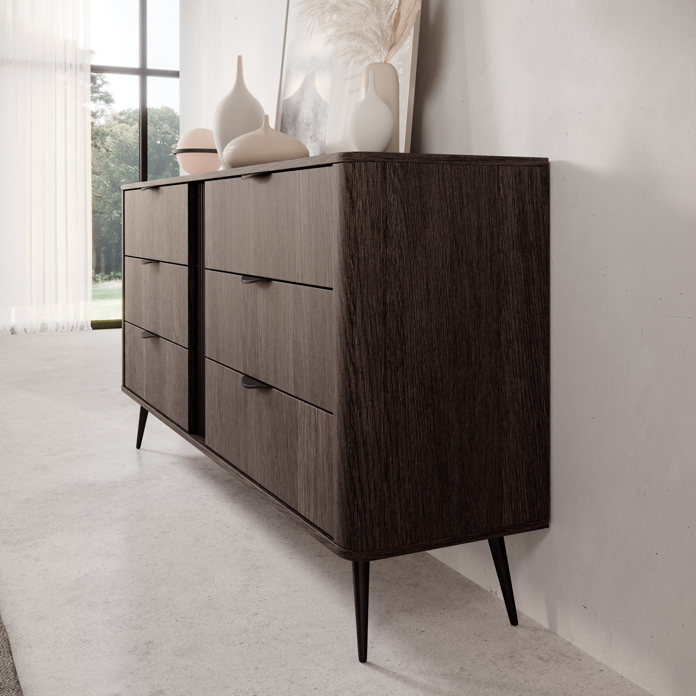 Victoria - Dressoir - Donker eiken - 163x38x81 cm