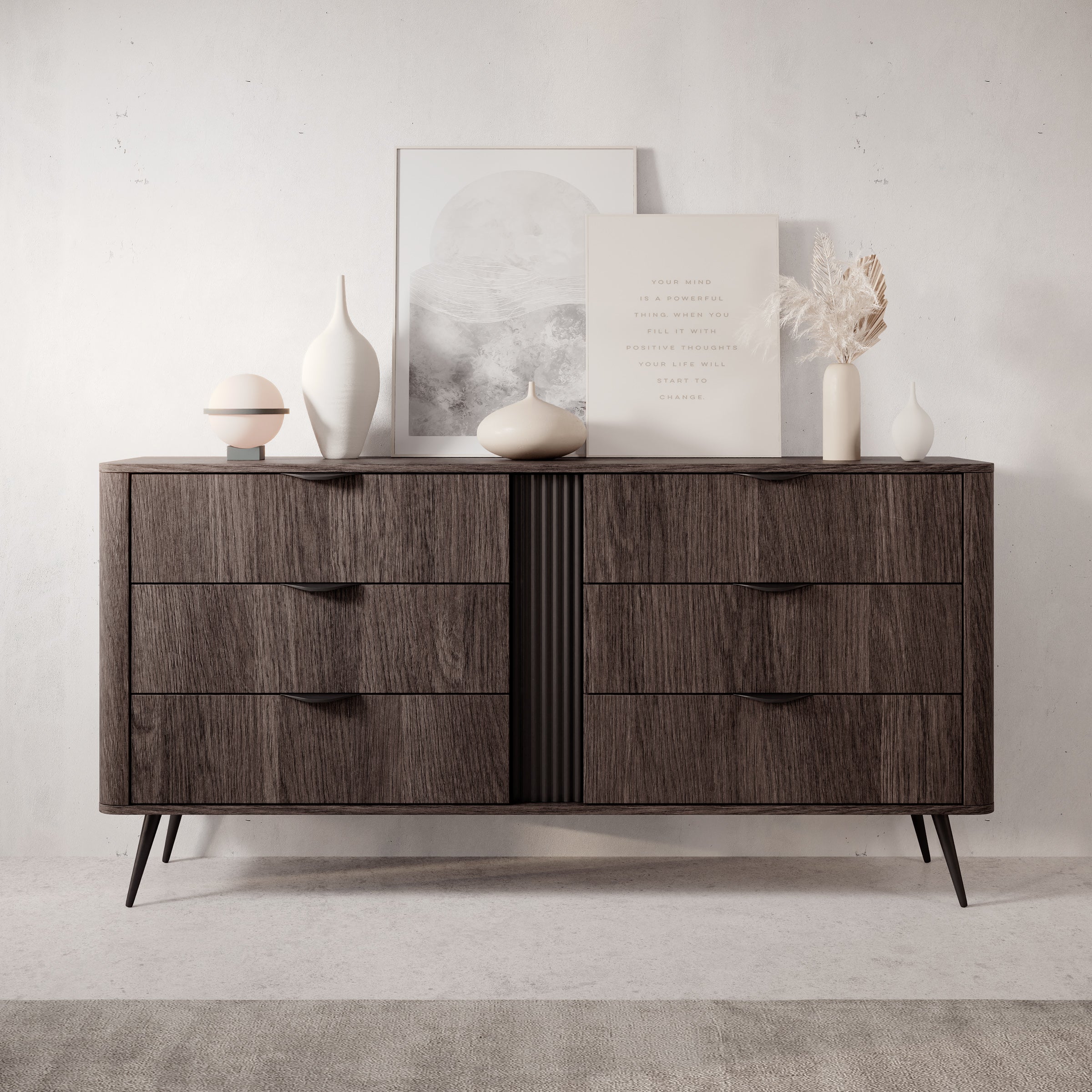 Victoria - Dressoir - Donker eiken - 163x38x81 cm