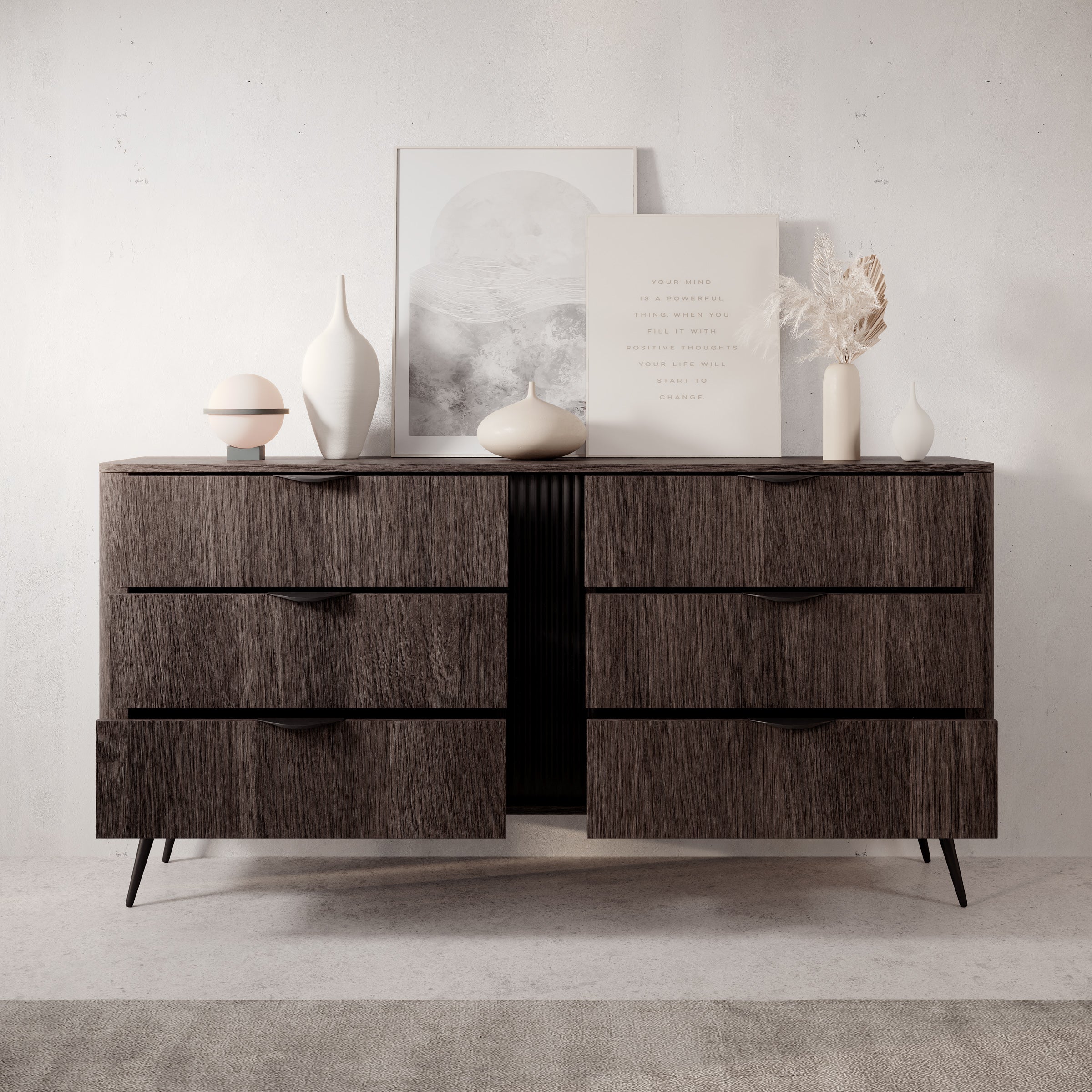 Victoria - Dressoir - Donker eiken - 163x38x81 cm