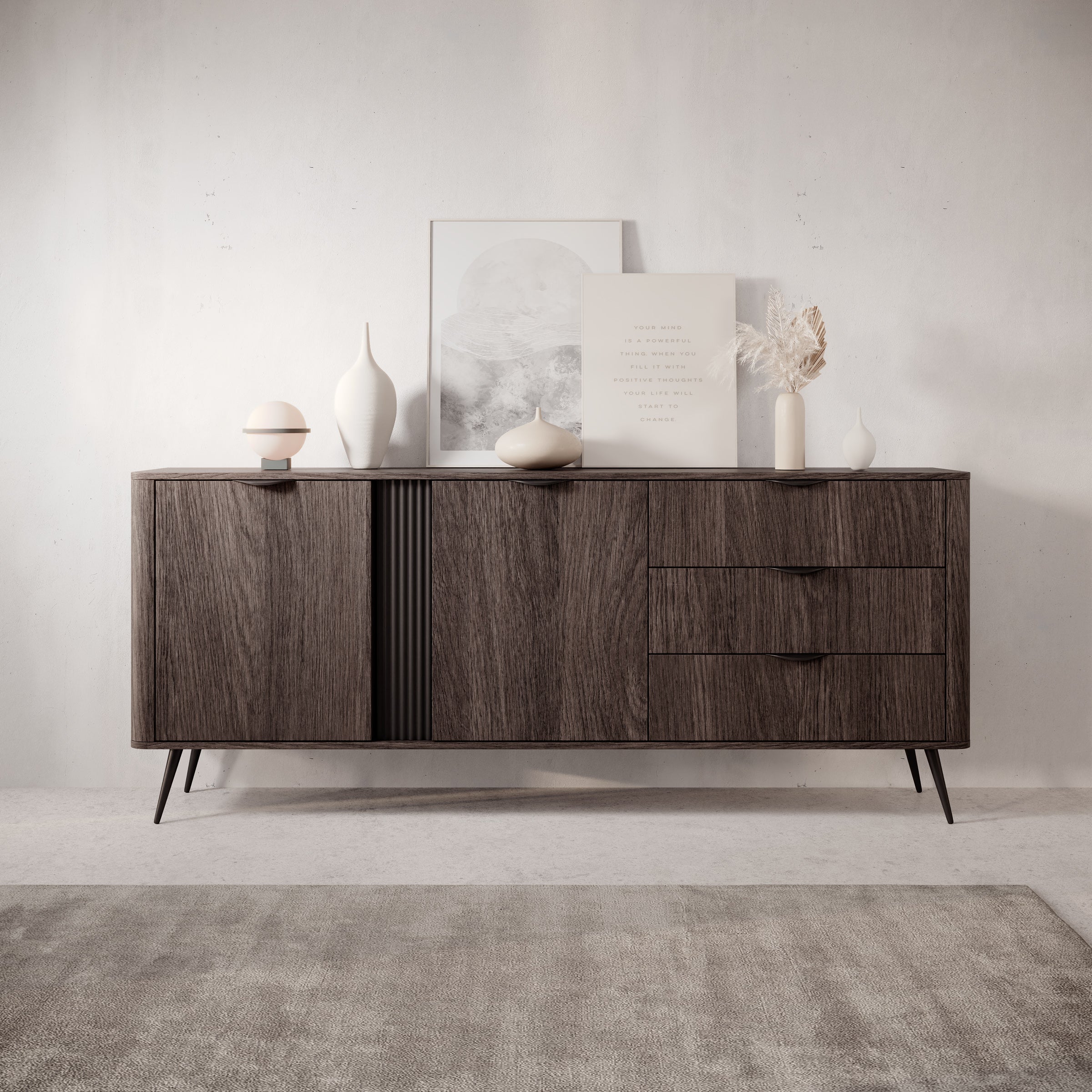 Victoria - Dressoir - Donker eiken - 195x38x81 cm