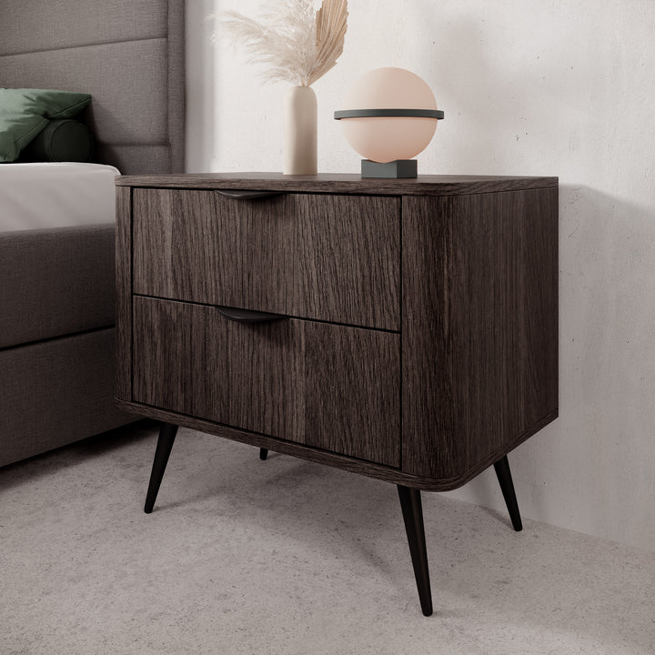 Victoria - Nachtkastje set van 2 - Donker eiken - 63x38x55 cm cm