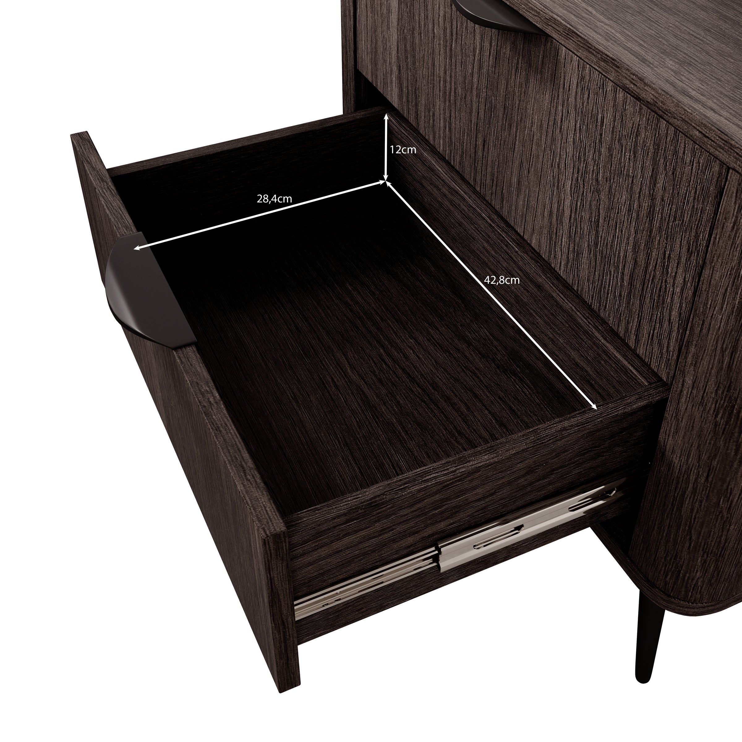Victoria - Nachtkastje set van 2 - Donker eiken - 63x38x55 cm cm