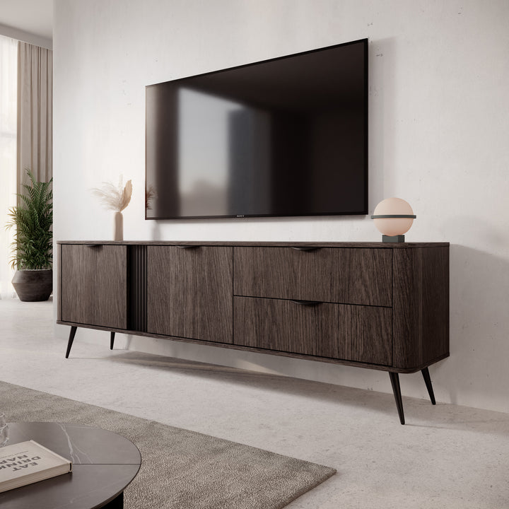 Victoria - TV-Meubel - Donker eiken - 195x38x61 cm