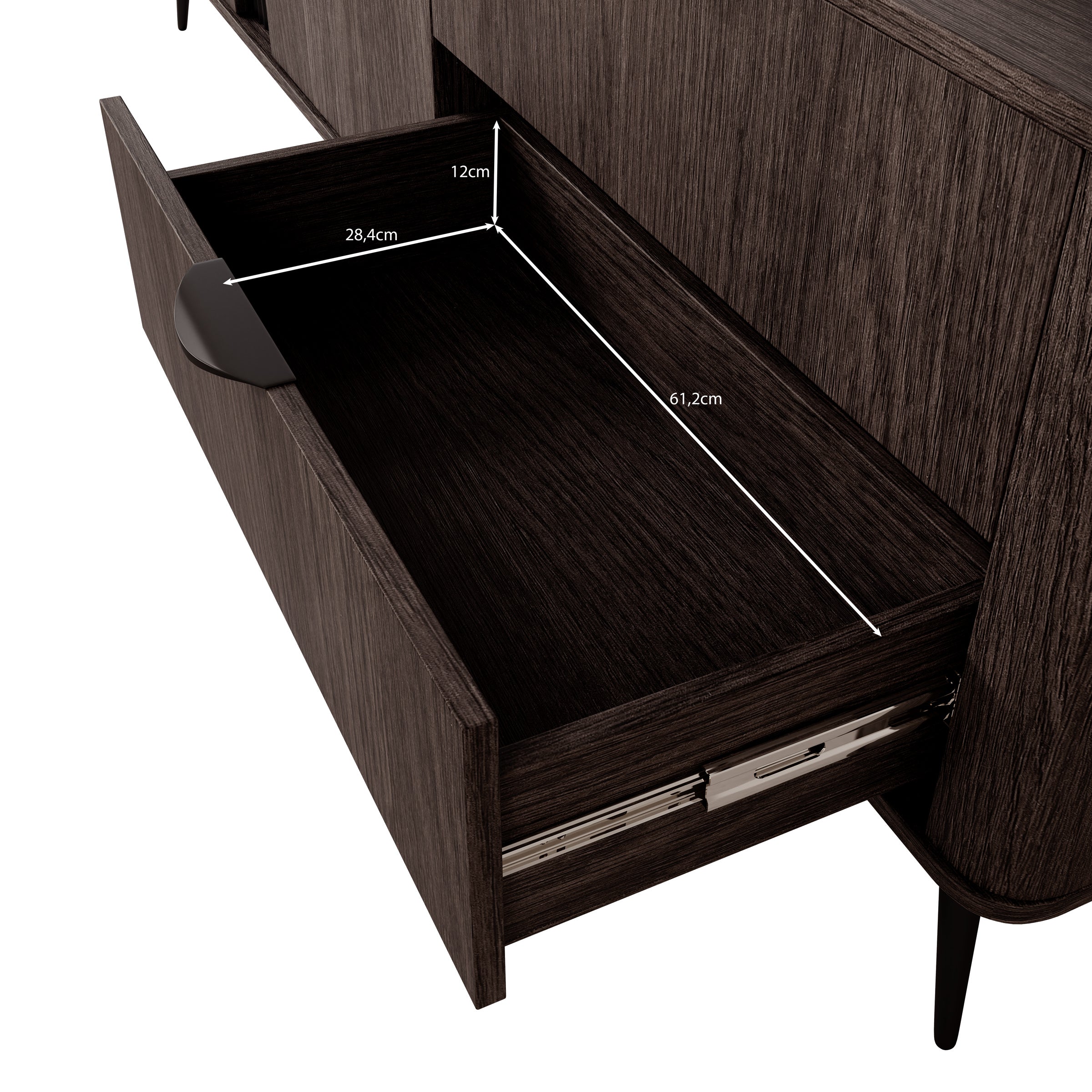 Victoria - TV-Meubel - Donker eiken - 195x38x61 cm