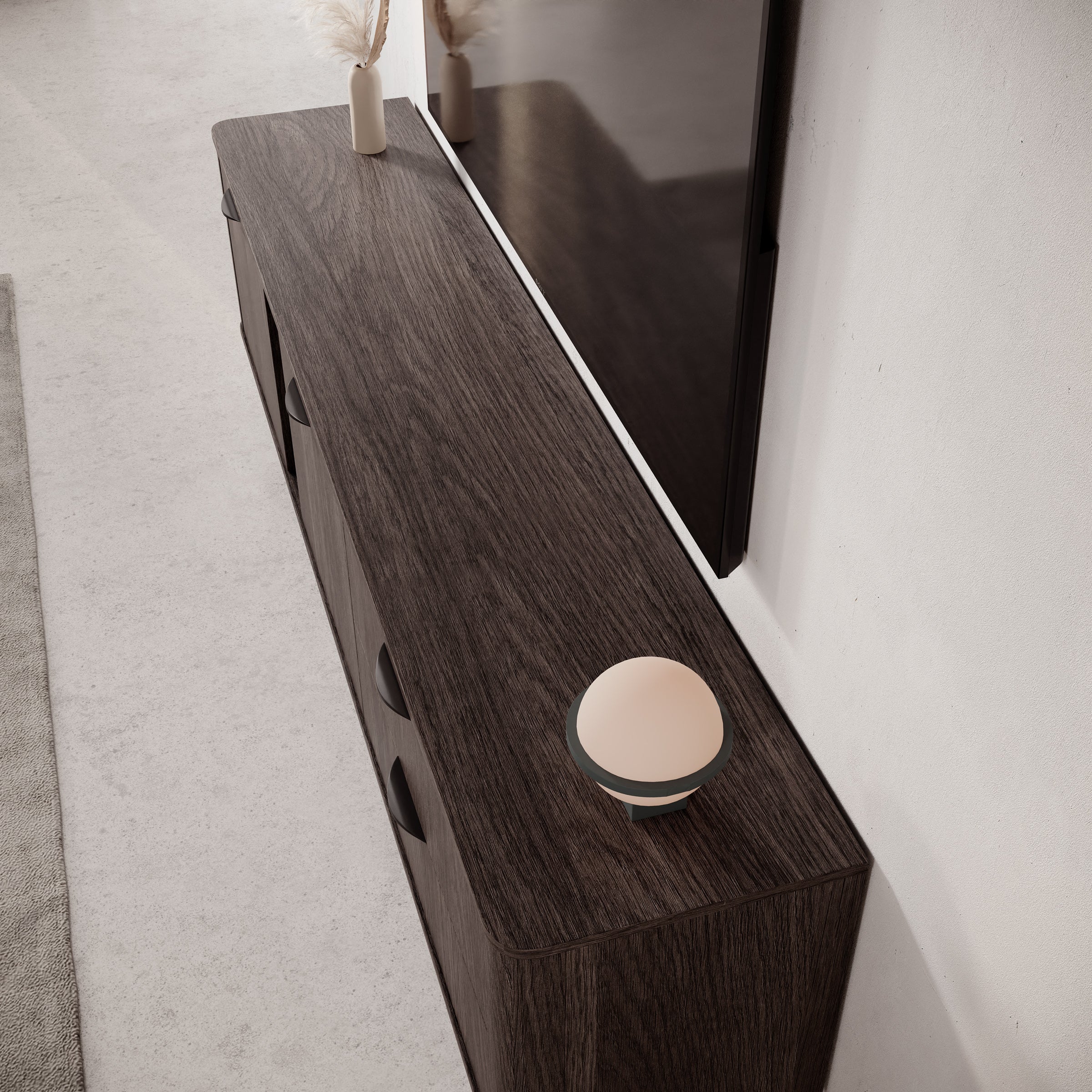 Victoria - TV-Meubel - Donker eiken - 195x38x61 cm