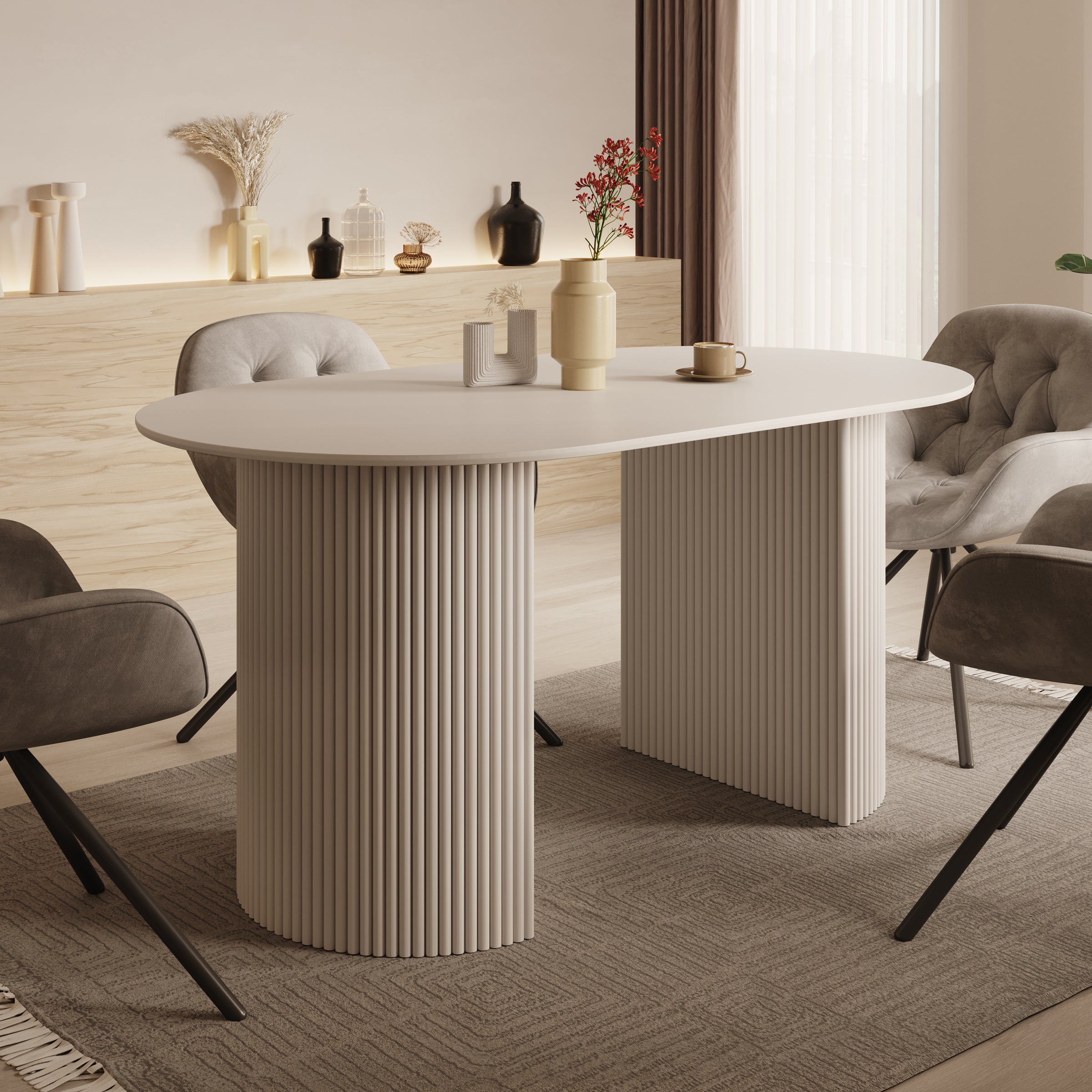 Viento - Eetkamertafel - Wit - 160x90x76 cm