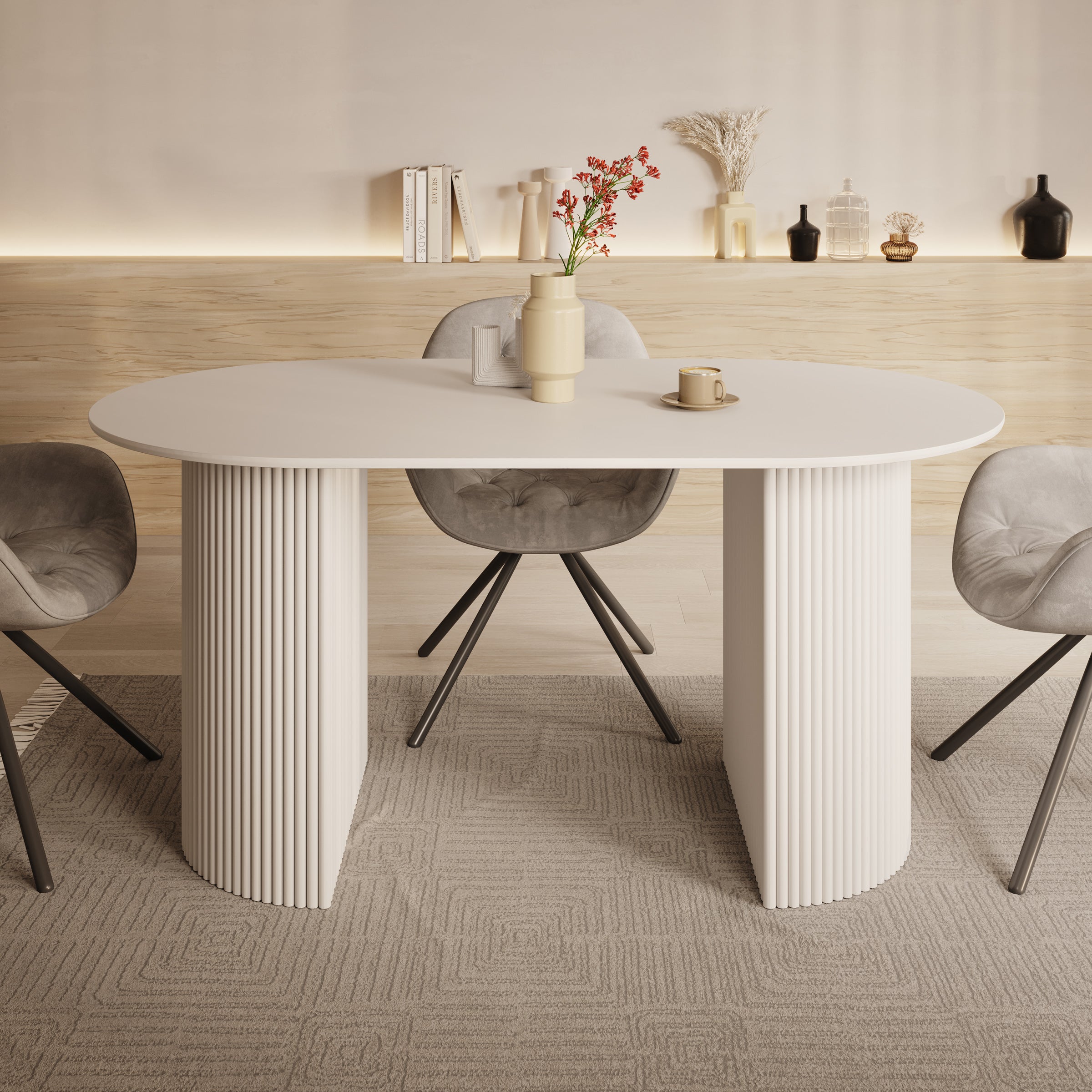 Viento - Eetkamertafel - Wit - 160x90x76 cm