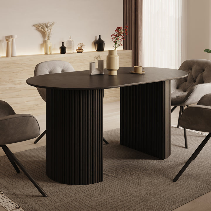 Viento - Eetkamertafel - Zwart - 160x90x76 cm