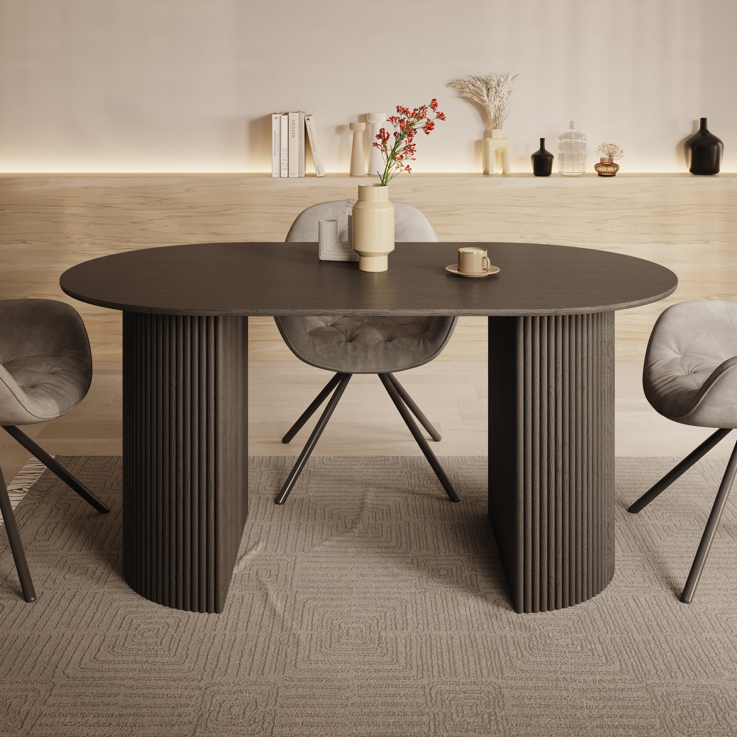 Viento - Eetkamertafel - Zwart - 160x90x76 cm