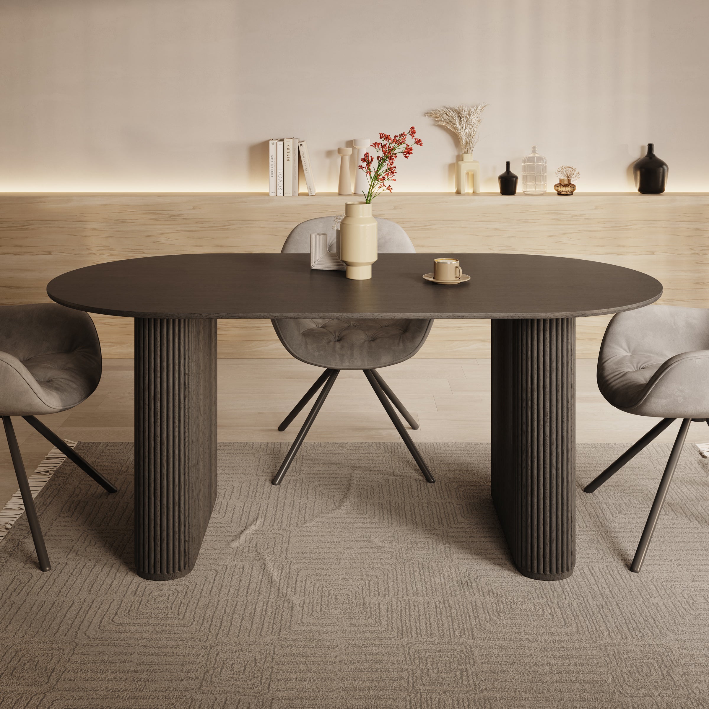 Viento - Eetkamertafel - Zwart - 180x90x76 cm