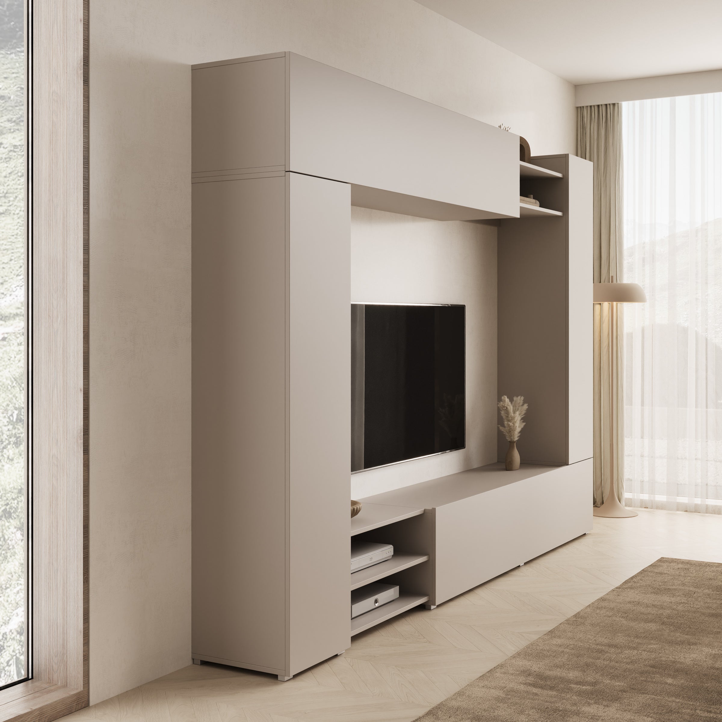 Virevano - Wandmeubel - Beige - 270x37x185 cm