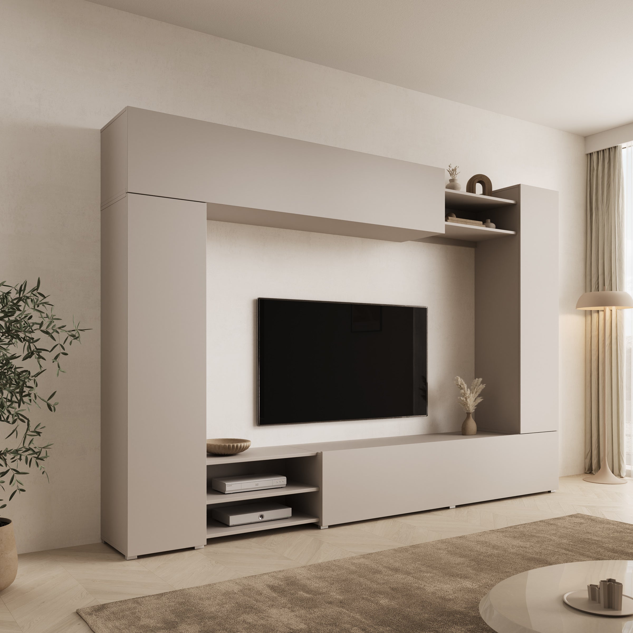 Virevano - Wandmeubel - Beige - 270x37x185 cm