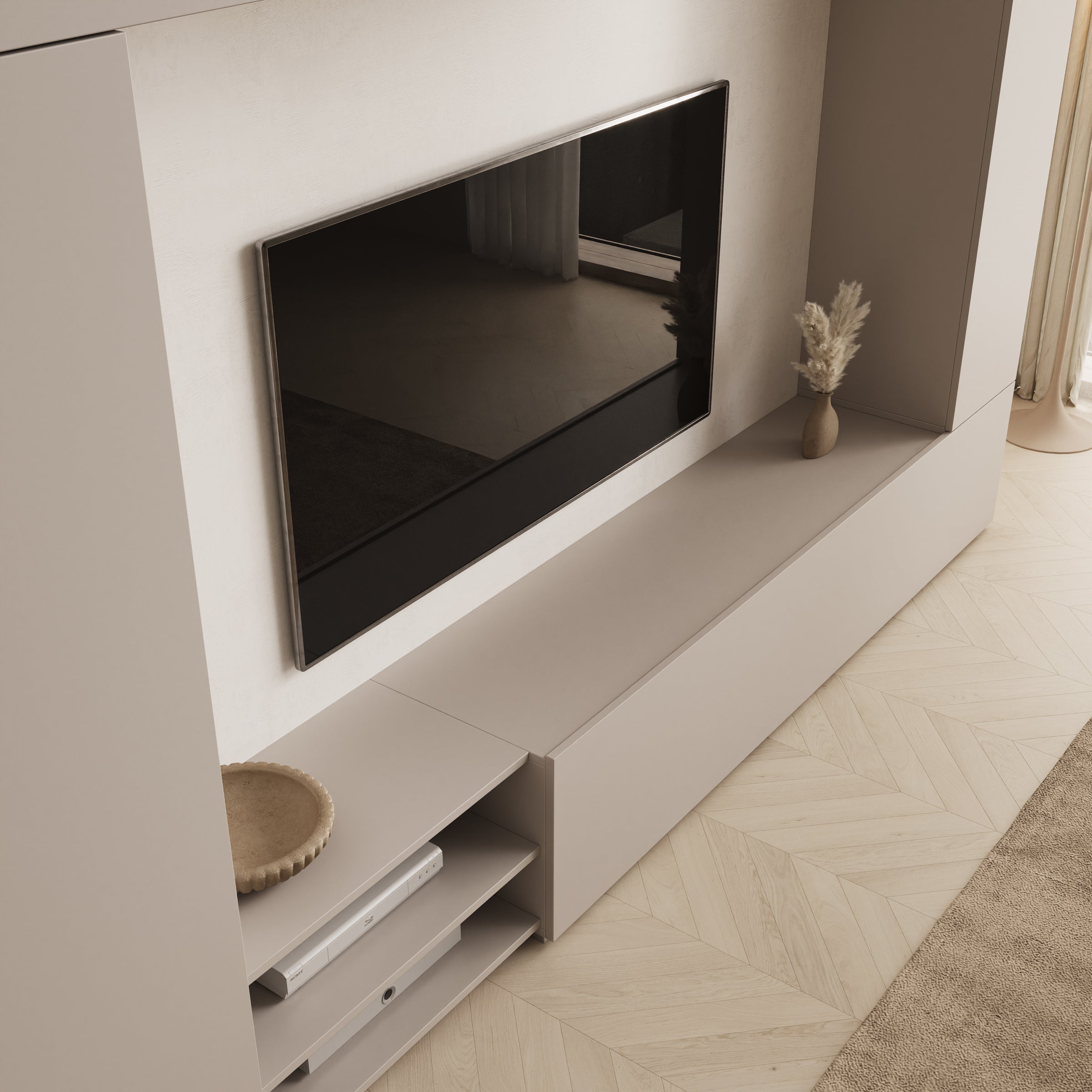 Virevano - Wandmeubel - Beige - 270x37x185 cm